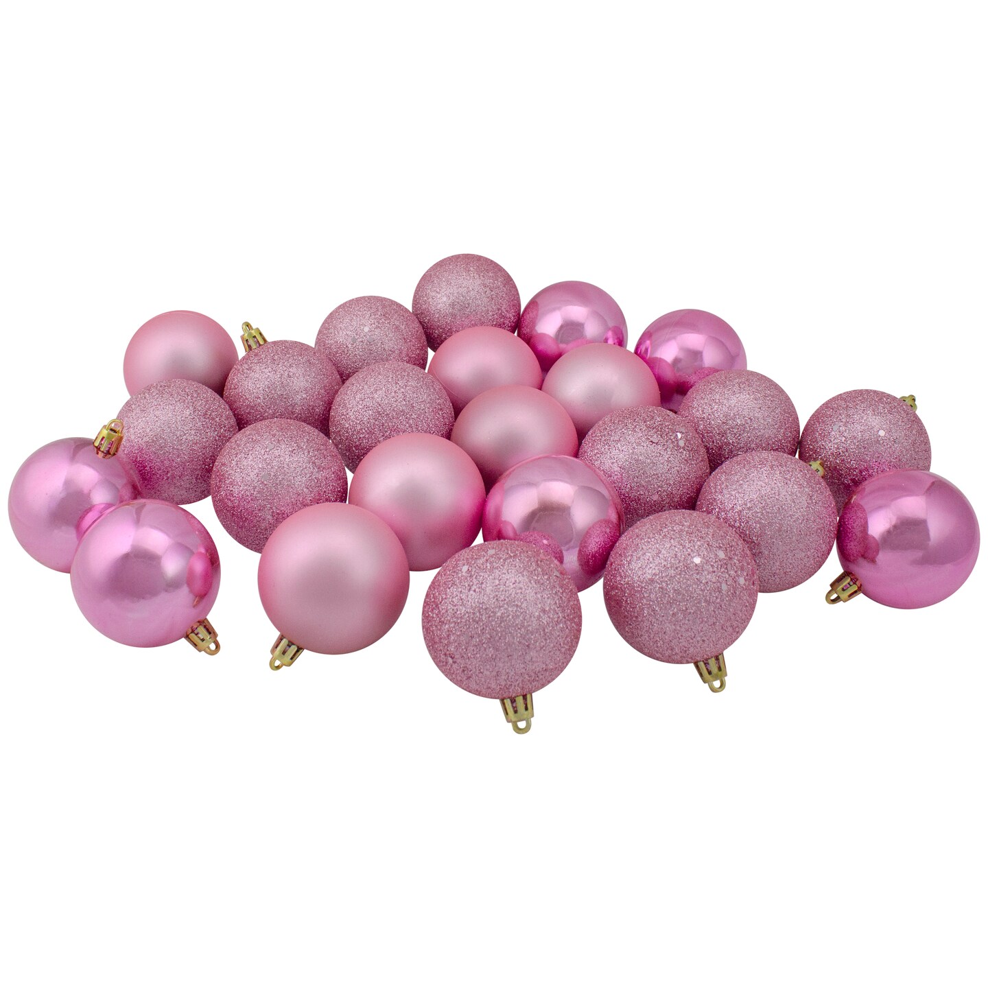 Northlight 60ct Bubblegum Pink Shatterproof 4-Finish Christmas Ball Ornaments 2.5&#x22; (60mm)