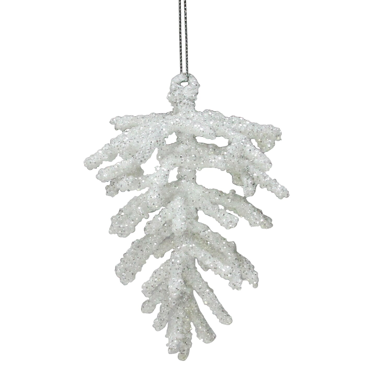 Silver Glitter Pinecone Ornament