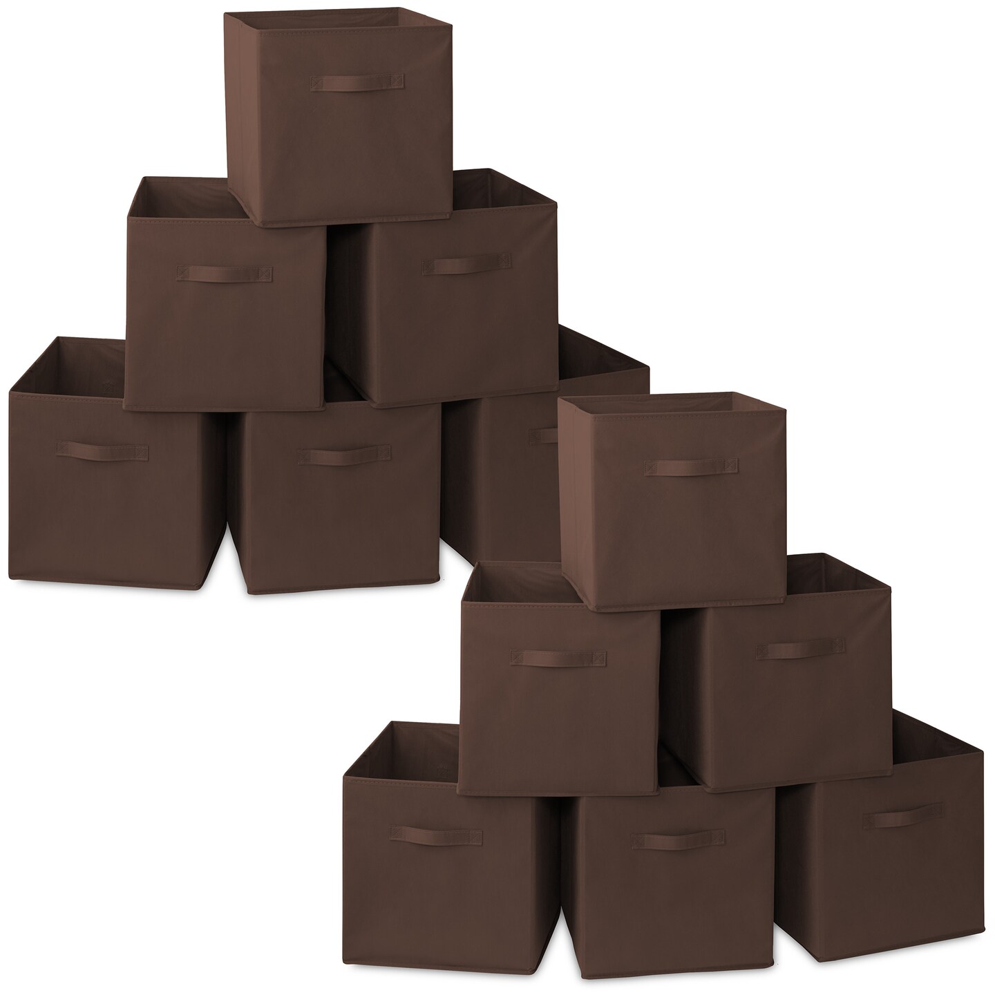 Casafield Set of 12 Collapsible Fabric Cube Storage Bins - Foldable Cloth Baskets for Shelves, Cubby Organizers & More