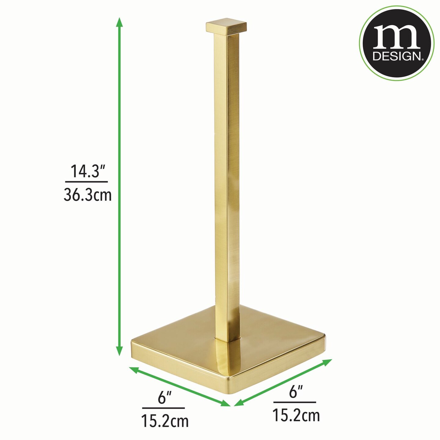 mDesign Modern Metal Free-Standing Toilet Paper Stand, Holds 3 Rolls