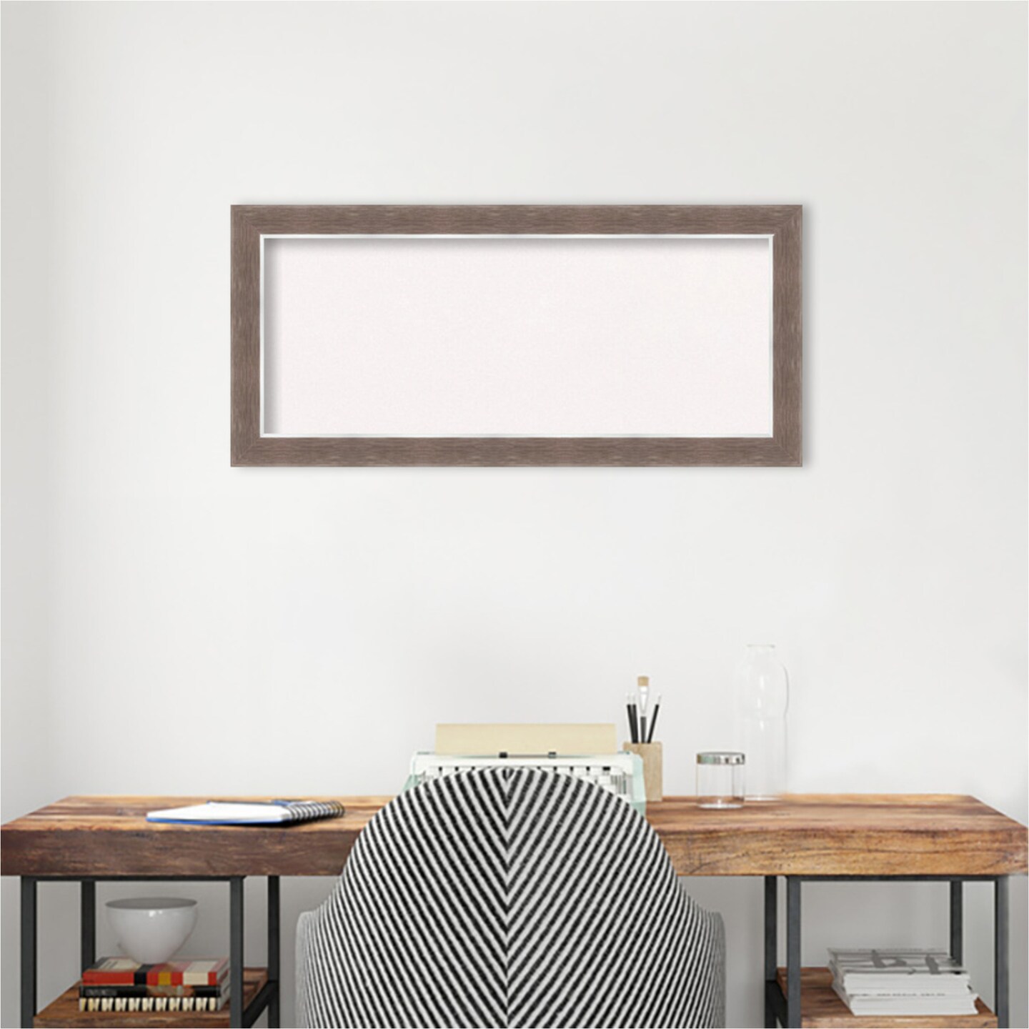 Noble Mocha Framed Corkboard, White Cork