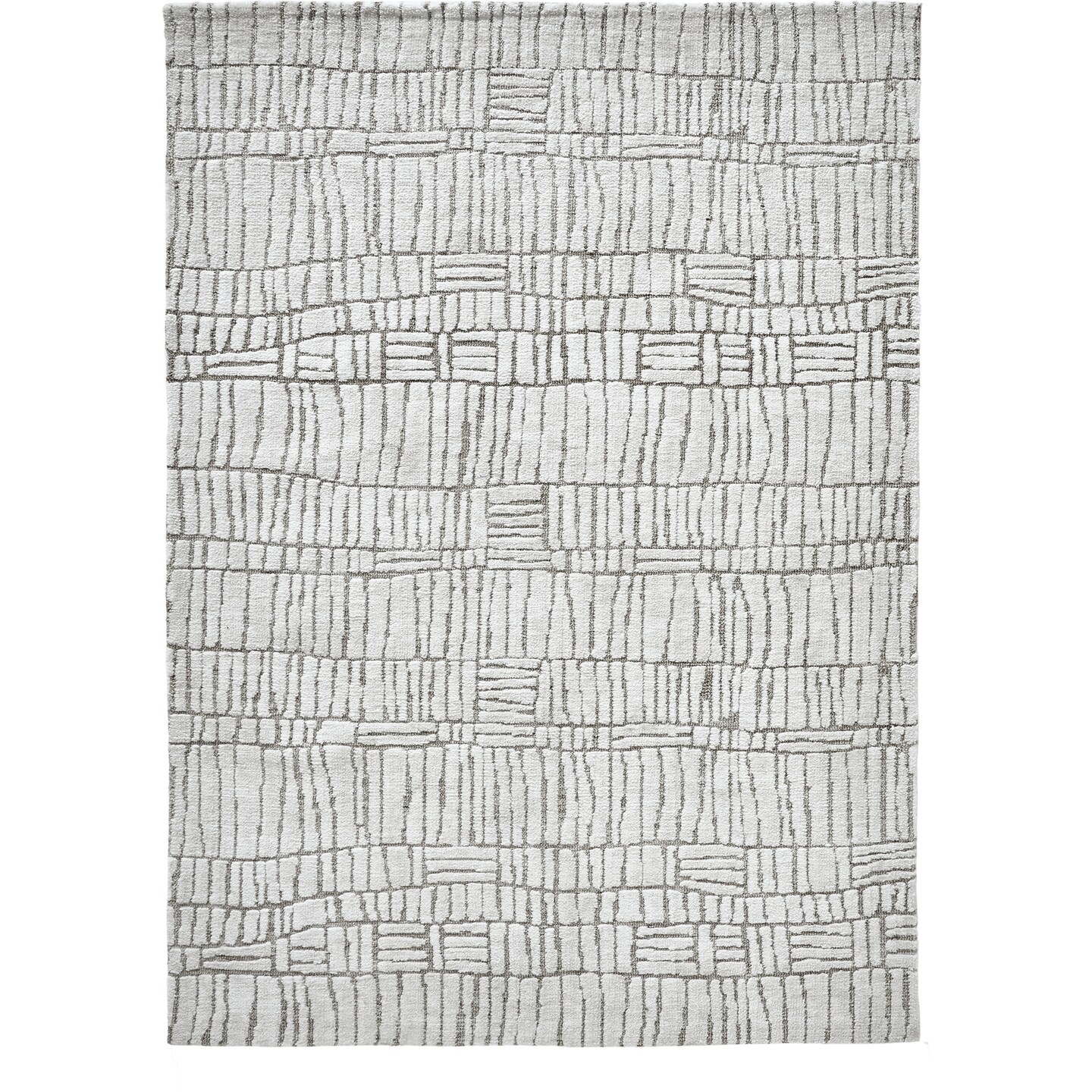 Signature Home Collection Geometric Area Throw Rug - 8' x 10' - Off White and Gray