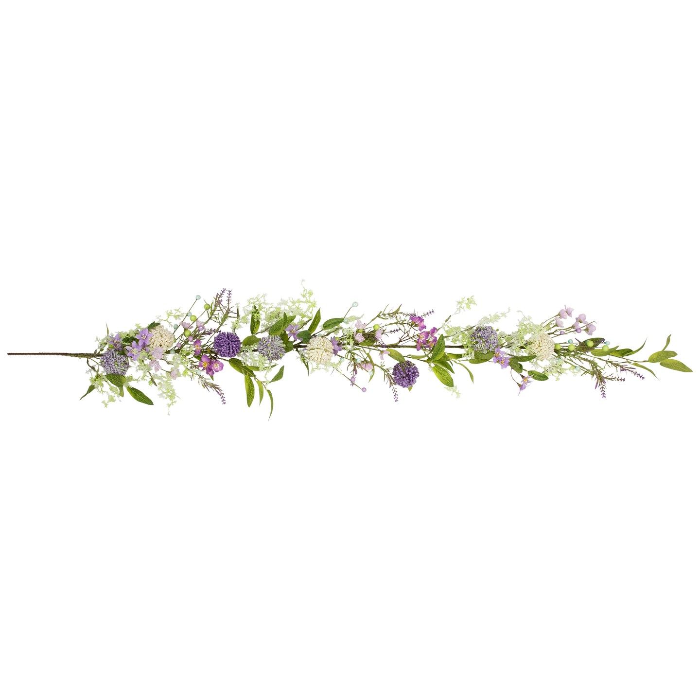 Northlight Wildflower and Berry Spring Garland - 5&#x27; - Purple