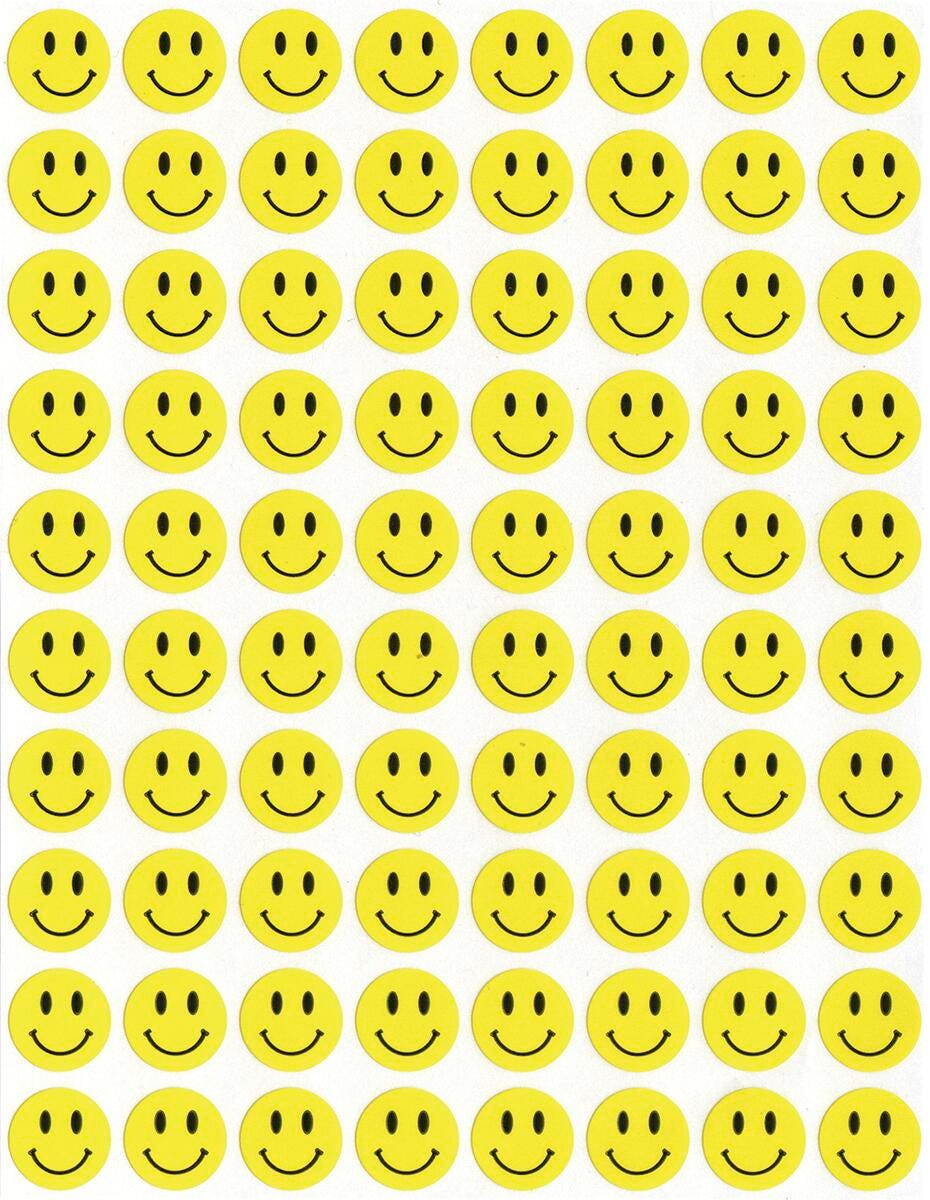 School Smart Smiley Face Mixed Emoji Stickers, 50 Sheets, Pack of 1780
