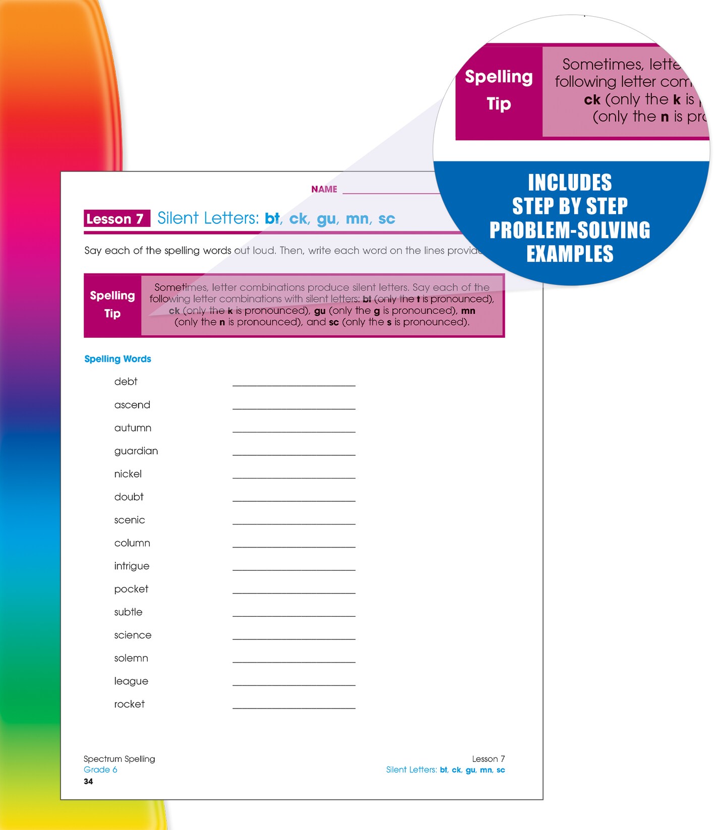 Spectrum Spelling Workbook Grade 6, Ages 11 to 12, Grade 6 Spelling, Handwriting  Practice with 6th Grade Spelling Root Words, Prefixes, Suffixes, and Grammar Workbook - 160 Pages