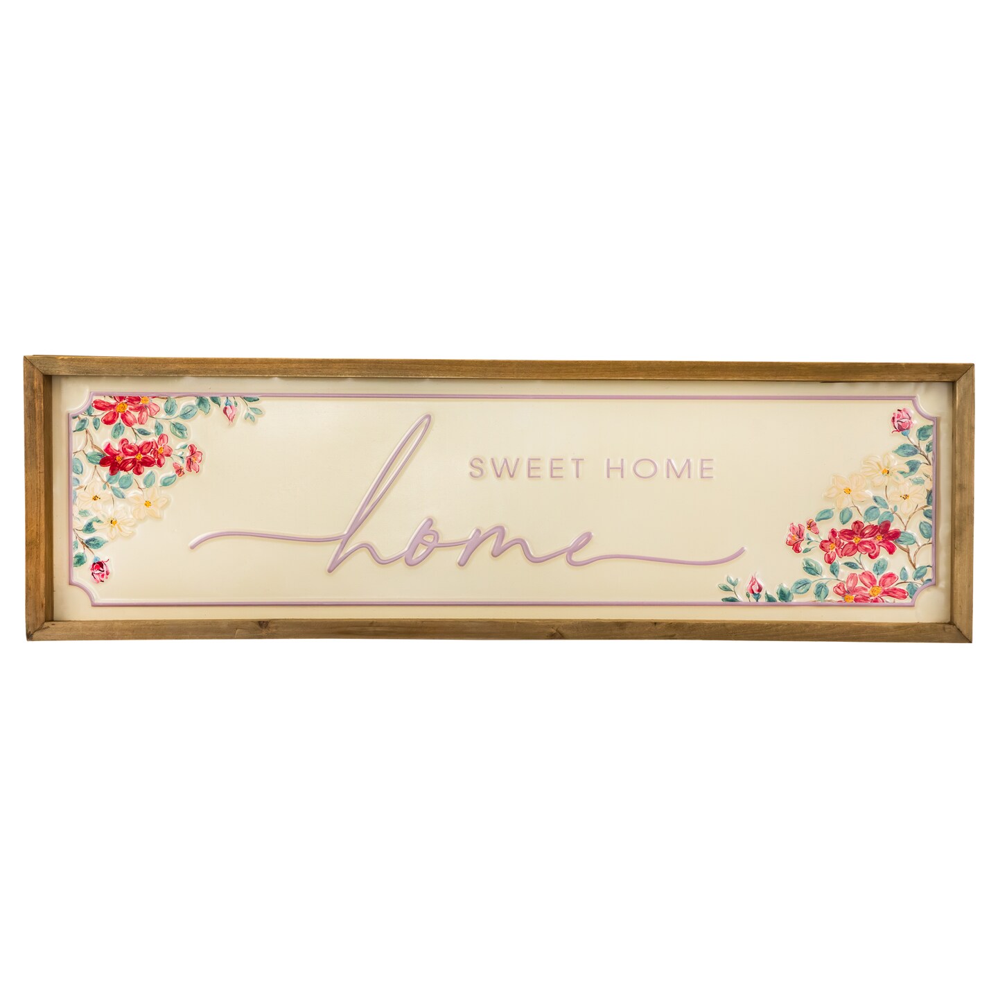 Northlight Floral &#x22;Home Sweet Home&#x22; Framed Hanging Wall Sign - 23.75&#x22;
