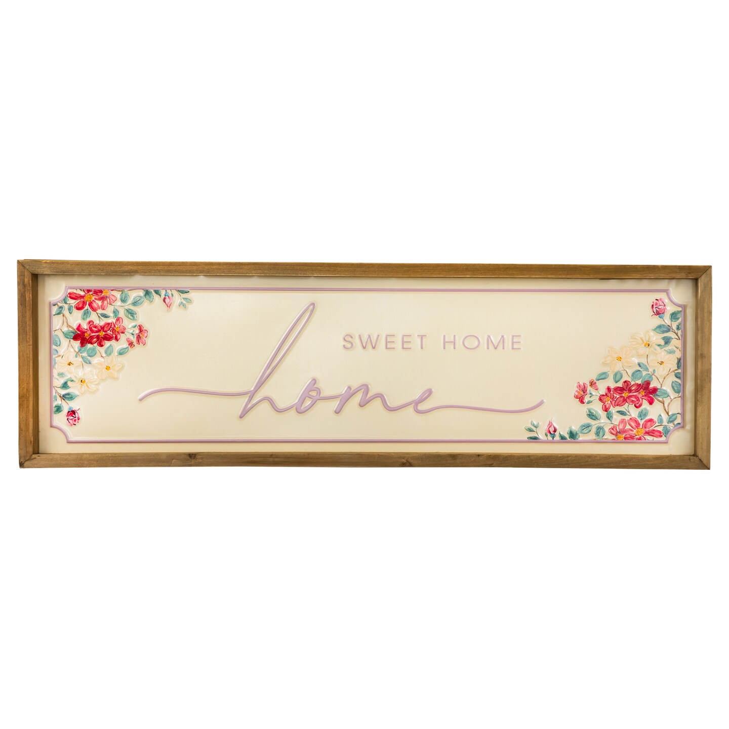 Northlight Floral "Home Sweet Home" Framed Hanging Wall Sign - 23.75"
