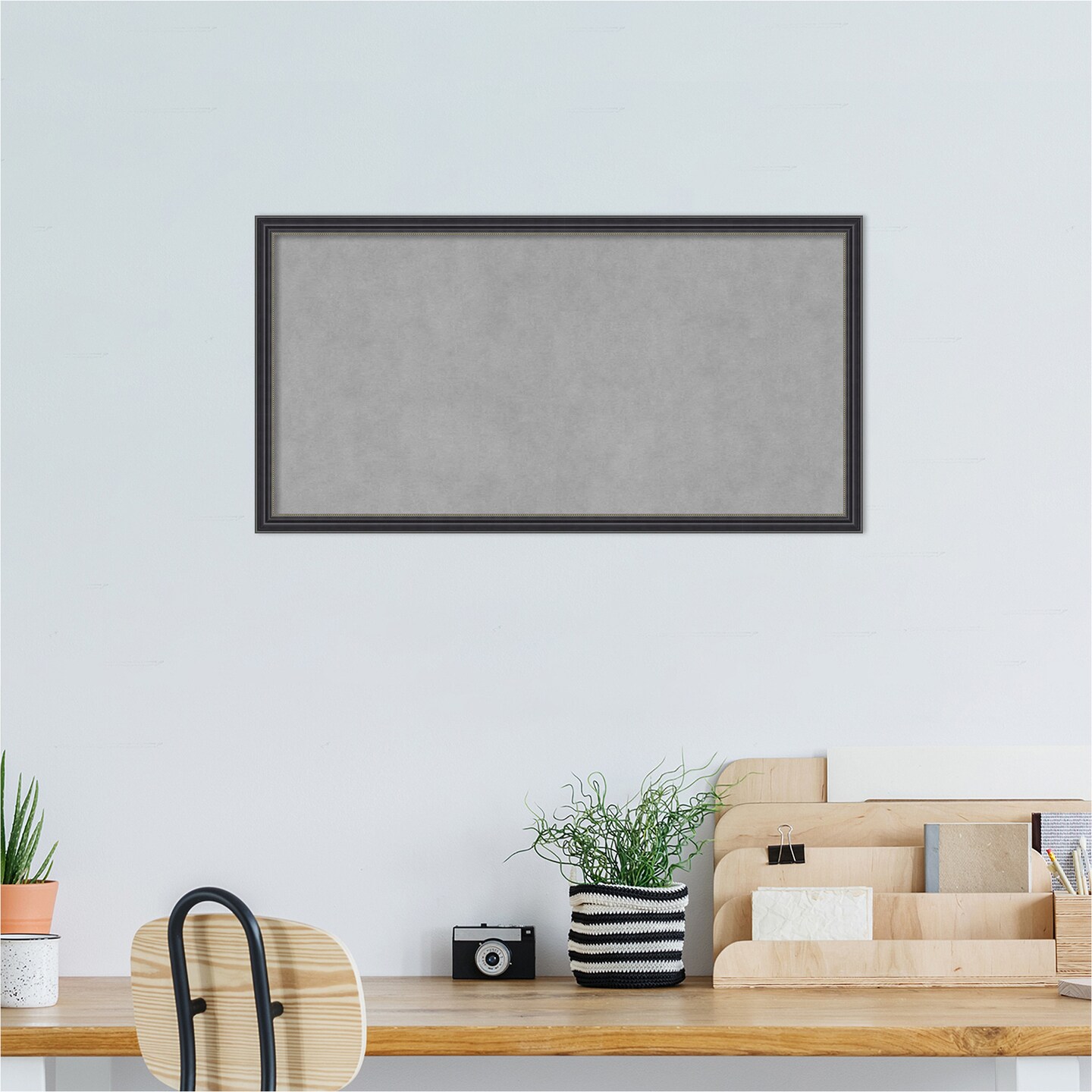 Stylish Black Narrow Wood Framed Magnetic Board