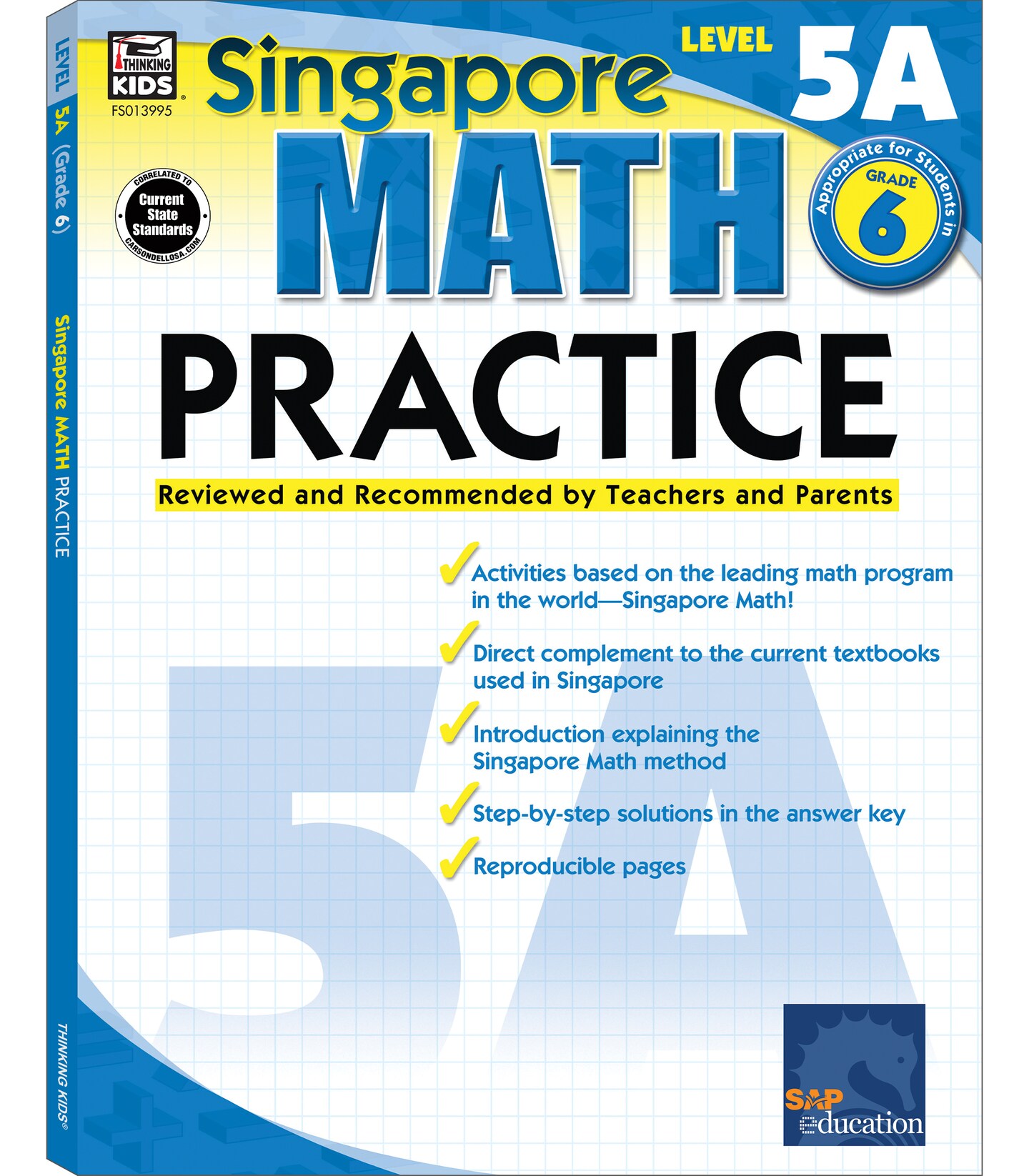 6th Grade Singapore Math Workbook, Level 5A Fractions, Addition, Subtraction, Division, Multiplication, and More Mathematics, Common Core Classroom or Homeschool Curriculum