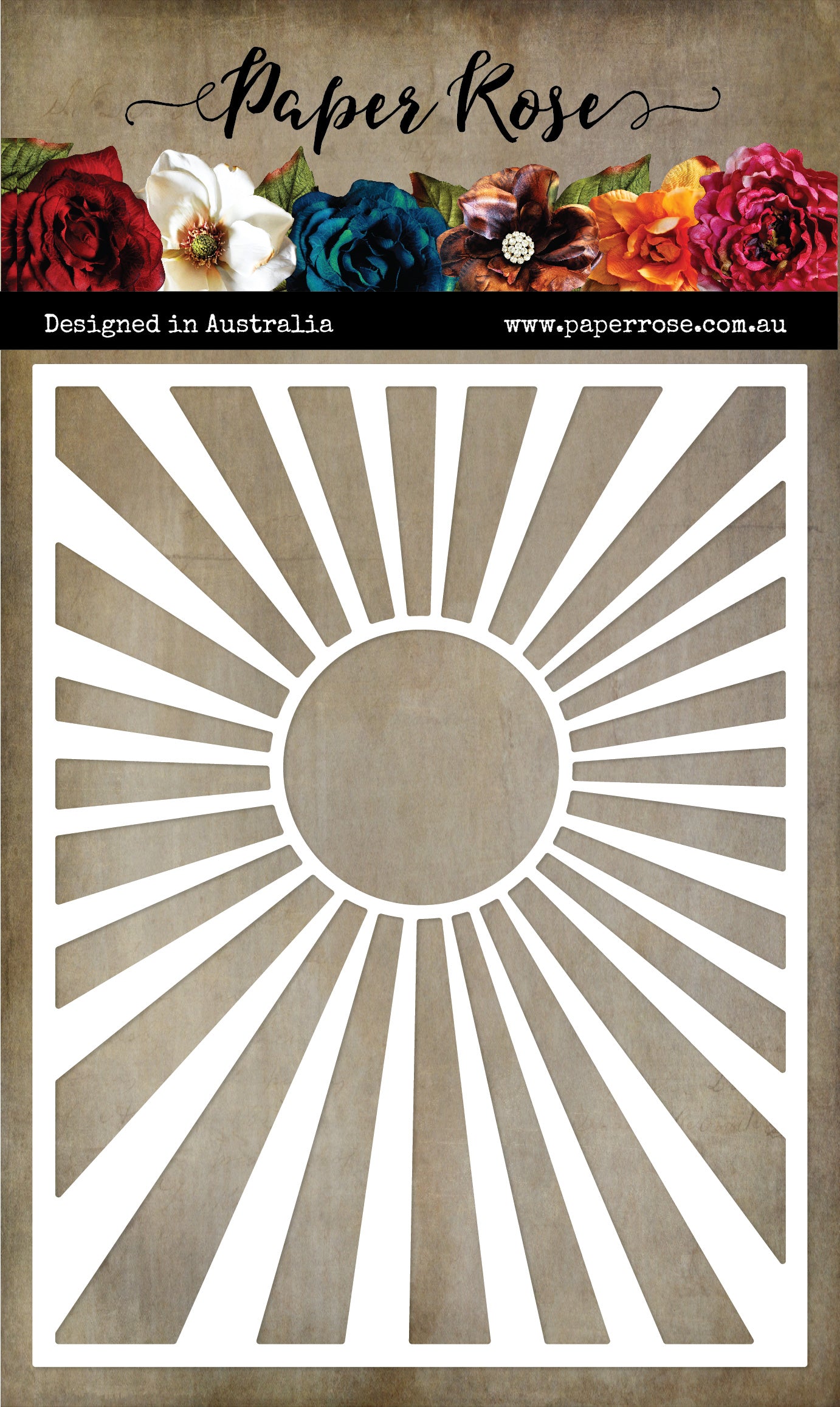 Paper Rose Studio Sunburst Coverplate 4.25x5.5&#x22; Metal Cutting Die 30426
