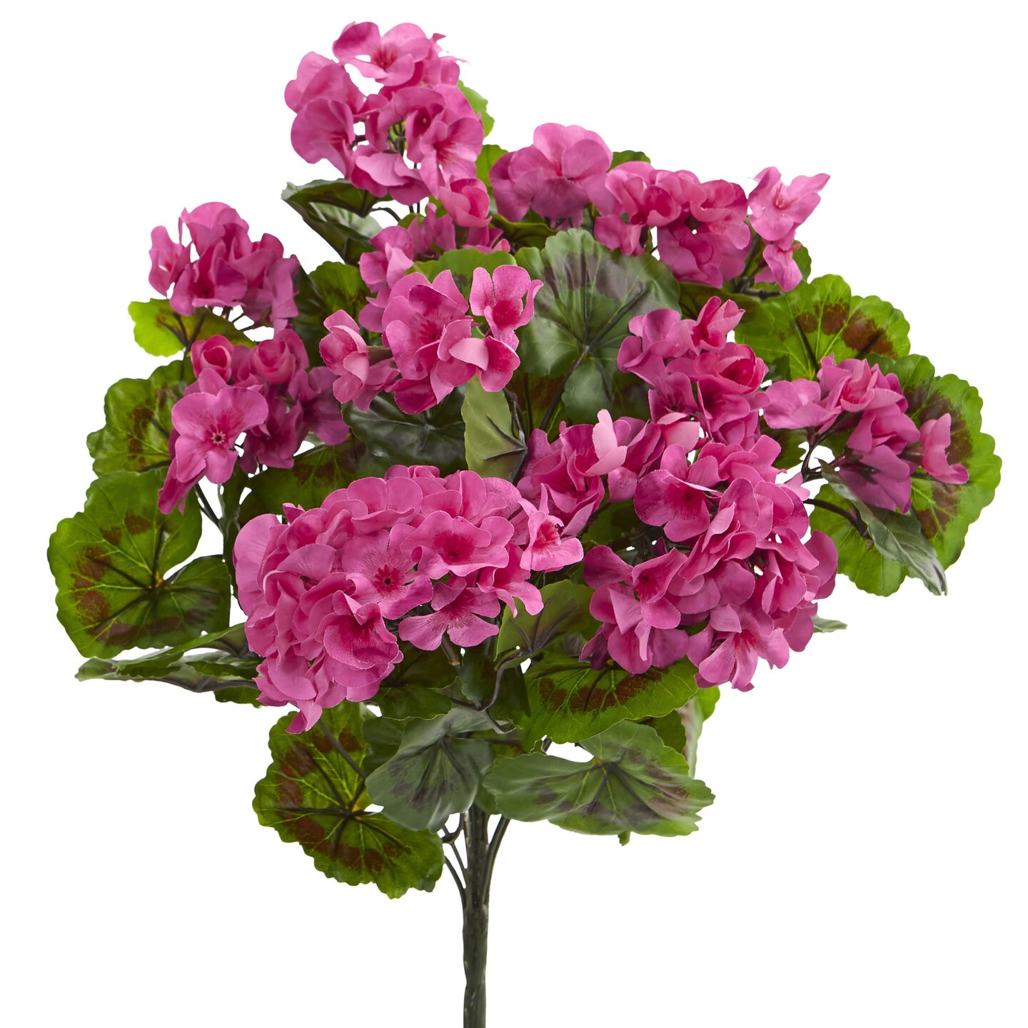 Nearly Natural Set of 3 Pink Geranium Outdoor Artificial Bushes 19"