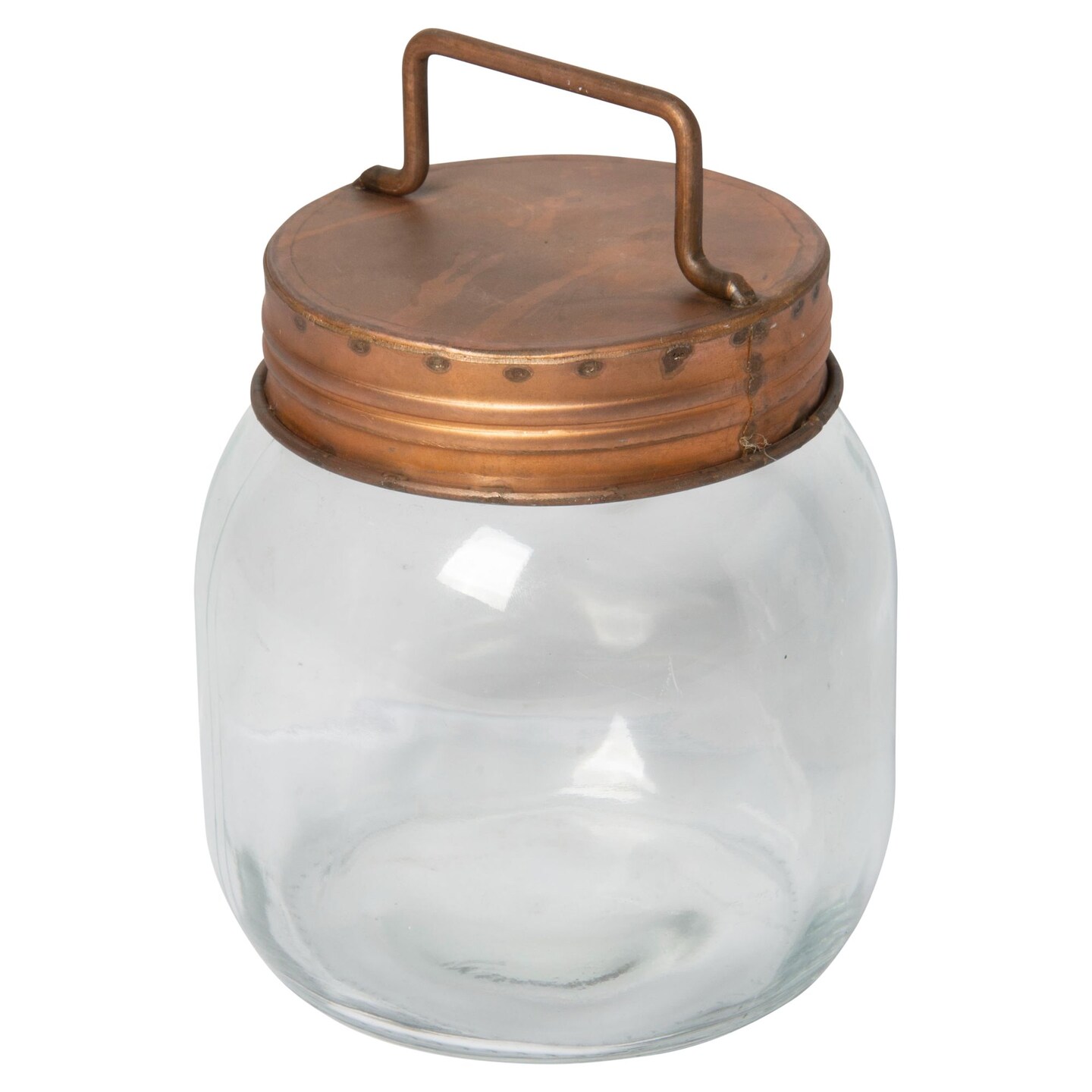 Creative Design 7&#x22; Bronze Traditional Antique Glass Jar with Lid