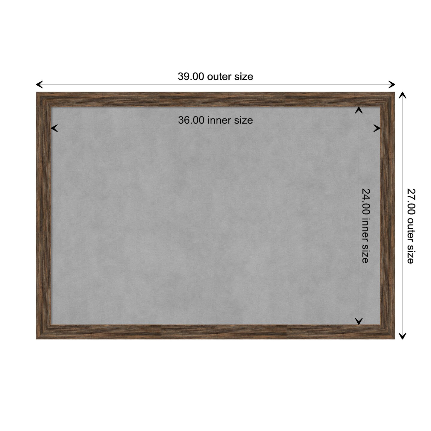 Regis Barnwood Narrow Wood Framed Magnetic Board