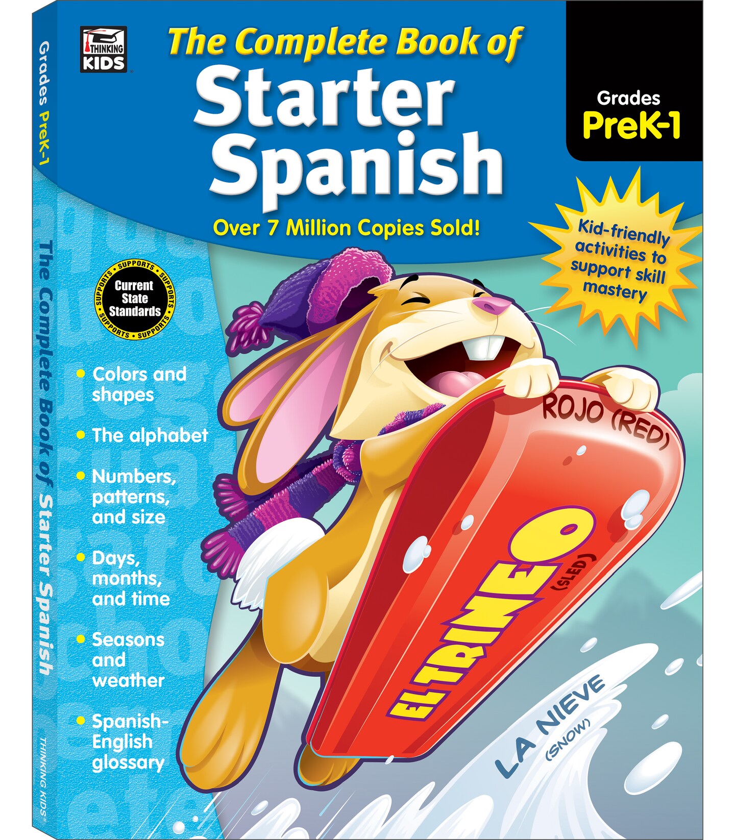Complete Book of Starter Spanish Workbook for Kids, PreK-Grade 1 Spanish Learning, Basic Spanish Vocabulary, Colors, Shapes, Alphabet, Numbers, Seasons, Weather With Tracing and Coloring Activities