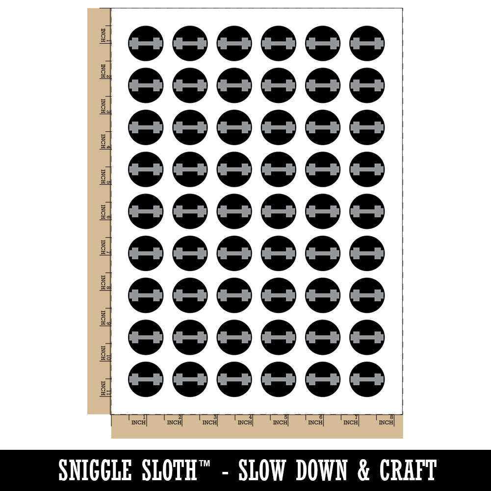 Dumbbell Barbell Weight Lifting Solid Temporary Tattoo Water Resistant Fake Body Art Set Collection (1 Sheet)