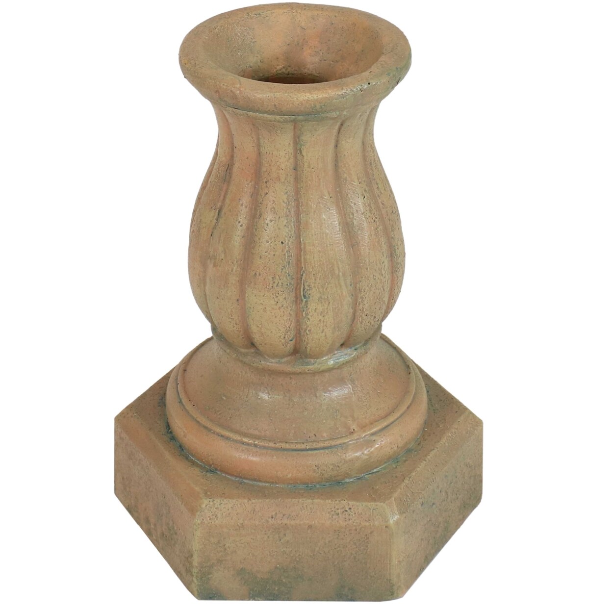 Sunnydaze   Contemporary Pillar Polyresin Gazing Globe Stand - Autumn Leaf