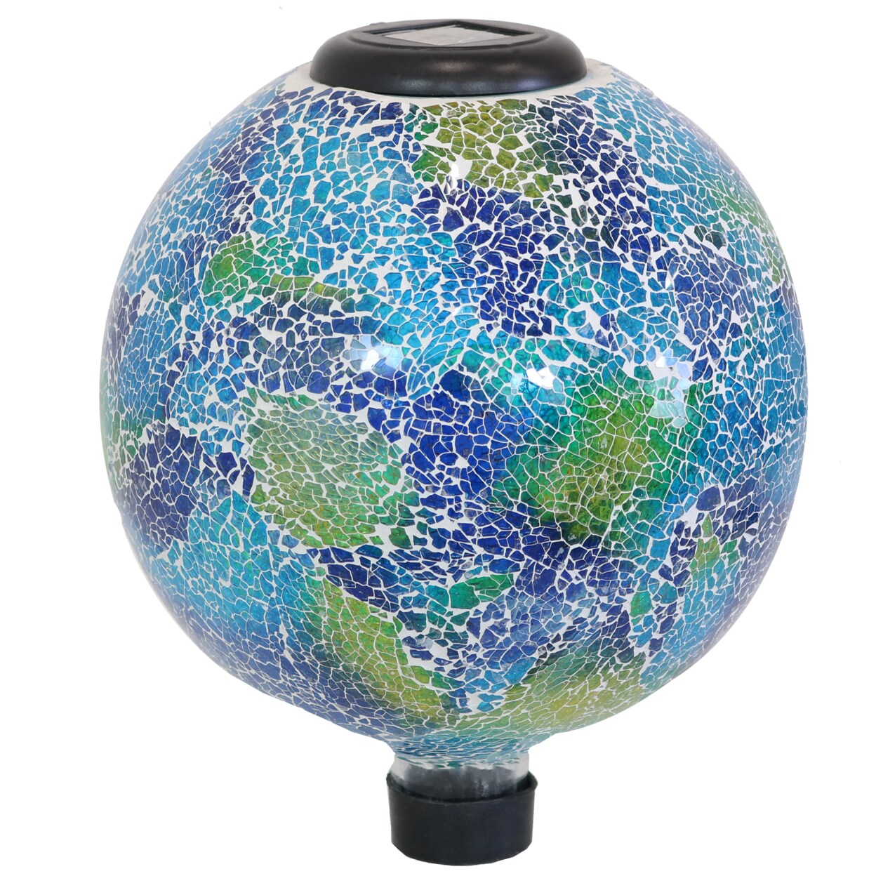 Sunnydaze Azul Terra Crackled Glass Solar Gazing Globe - 10 In