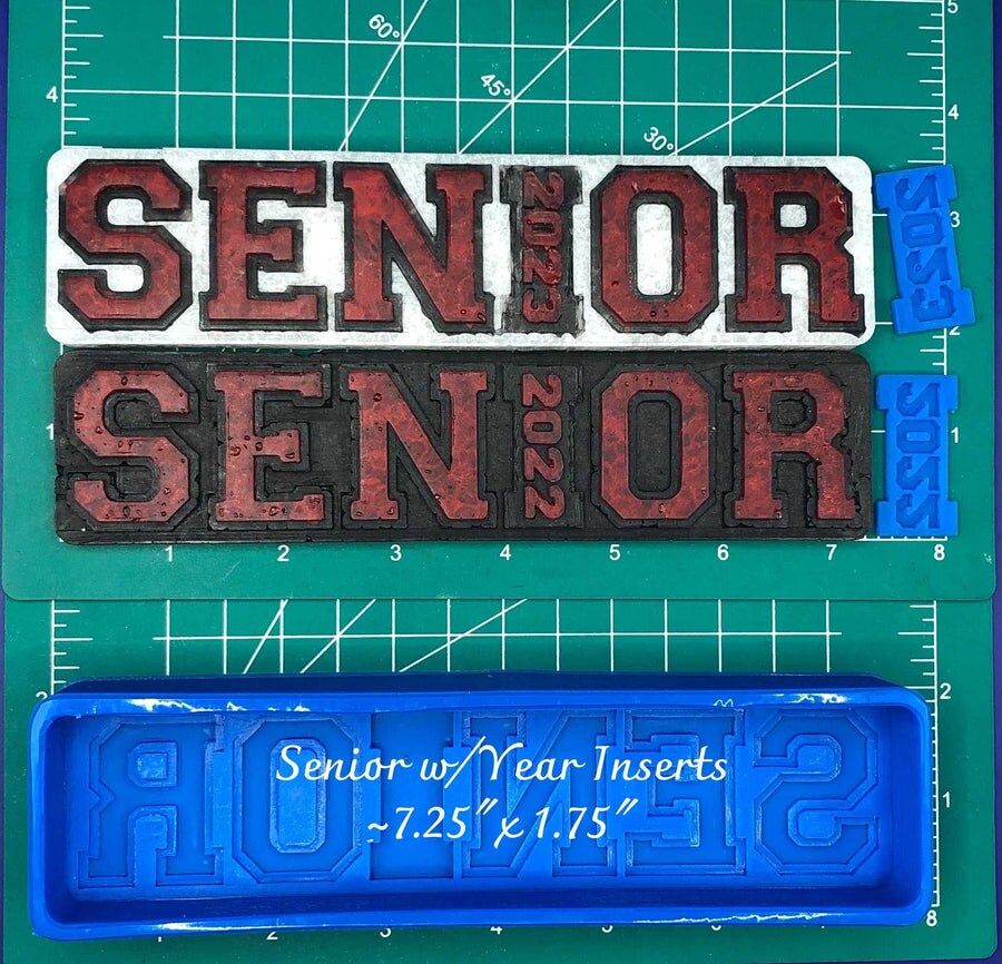 SENIOR with year insert Silicone Freshie Mold