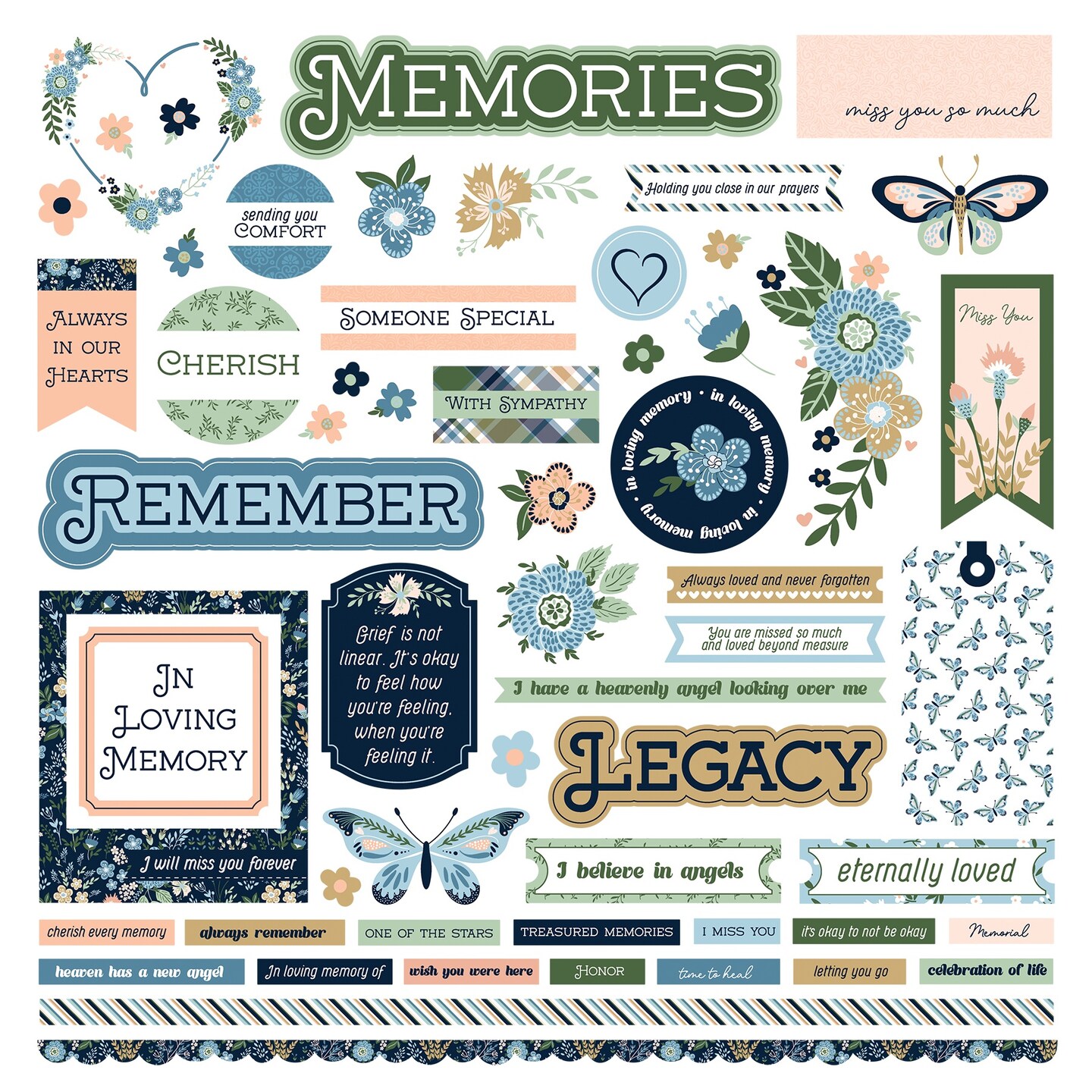In Loving Memory Stickers 12&#x22;X12&#x22;-Elements