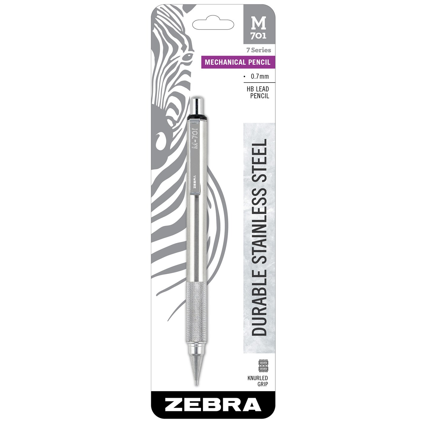 Zebra M-701 Mechanical Pencil, Black, .7mm, Carded Packaging