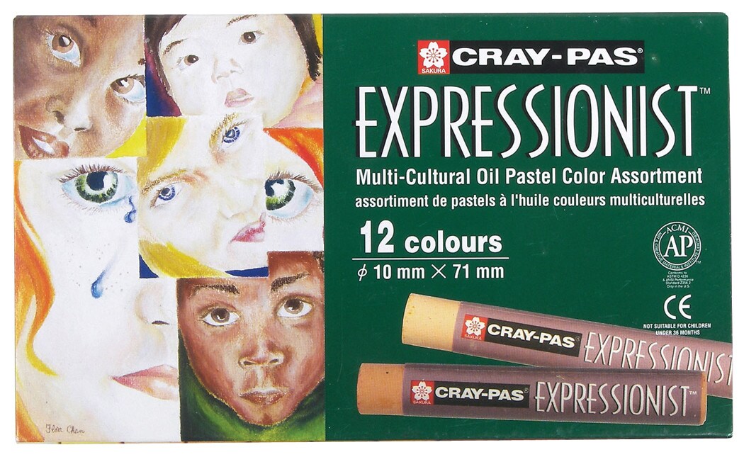 Sakura Cray-Pas Expressionist Oil Pastel Set, 12-Colors, Multicultural