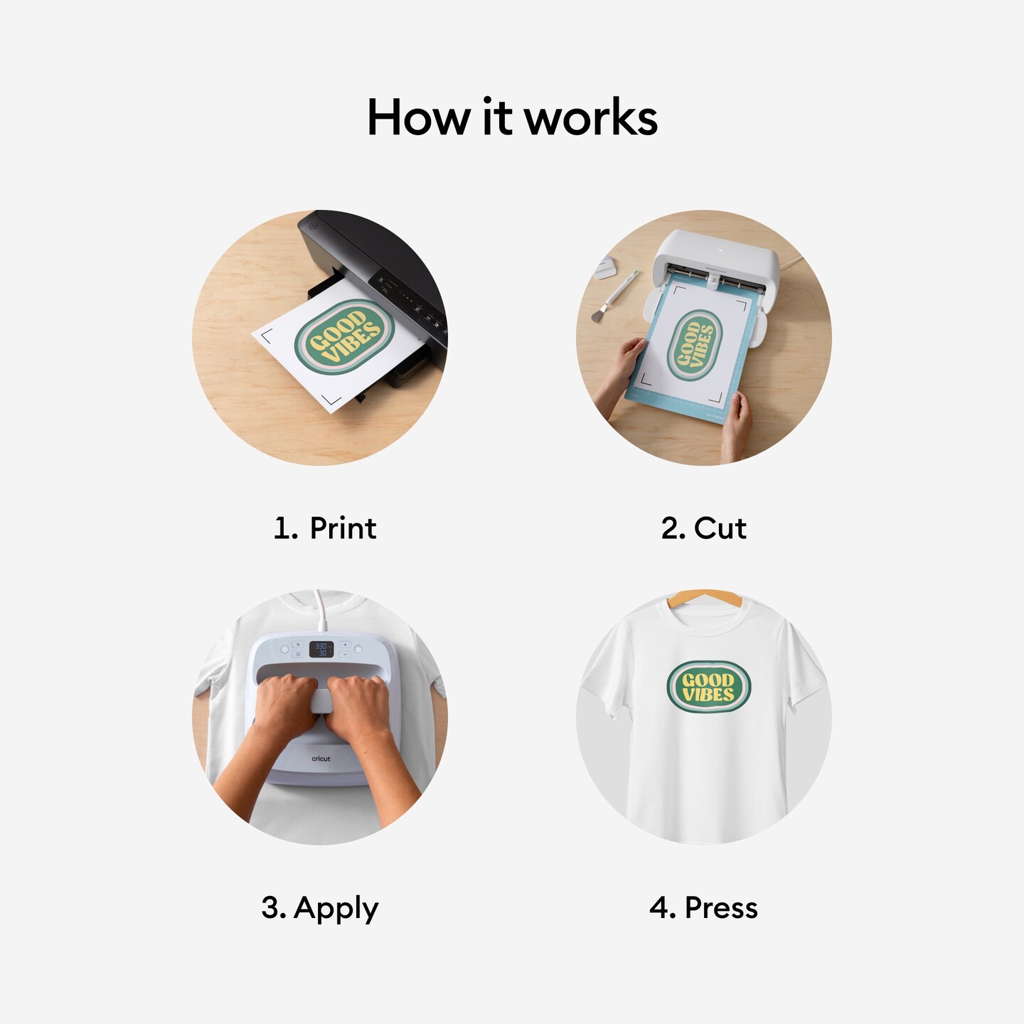 Cricut Printable Iron-On Vinyl for Light Fabric Bundle