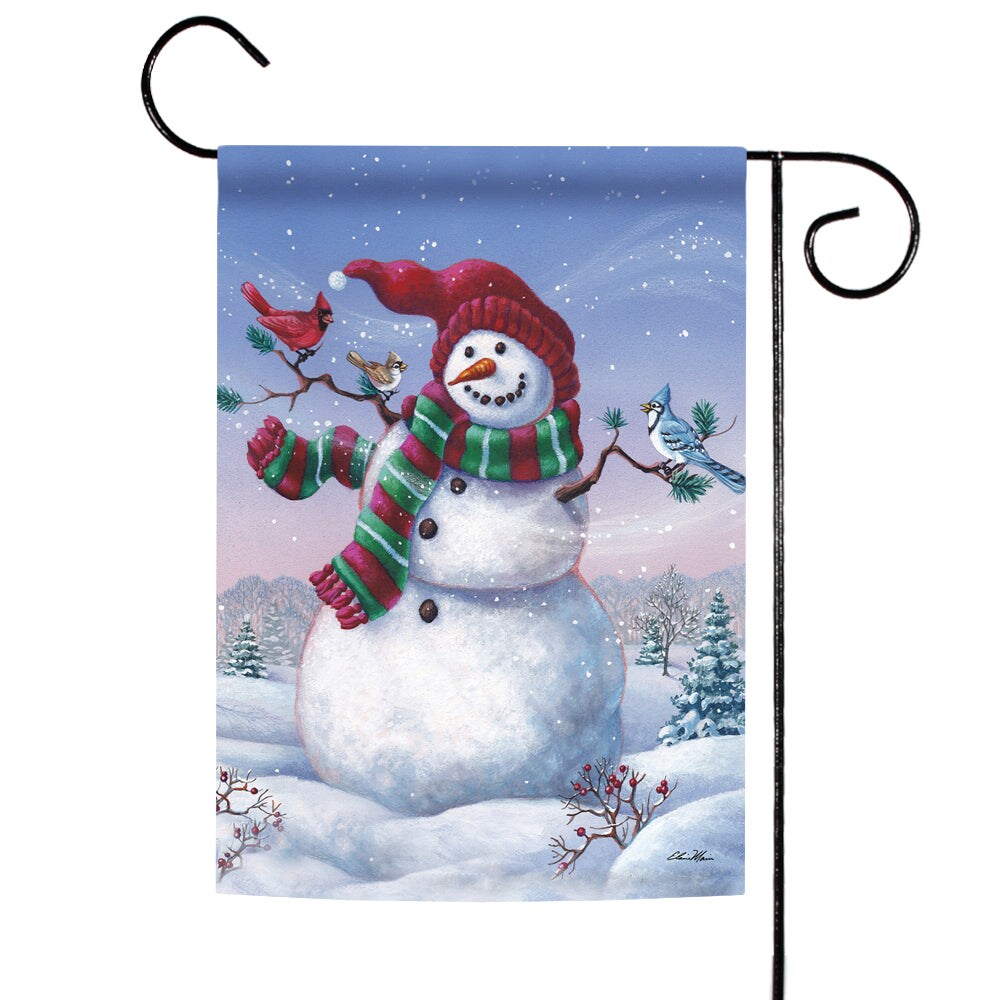 Snowy Birdy Buddy Decorative Winter Flag