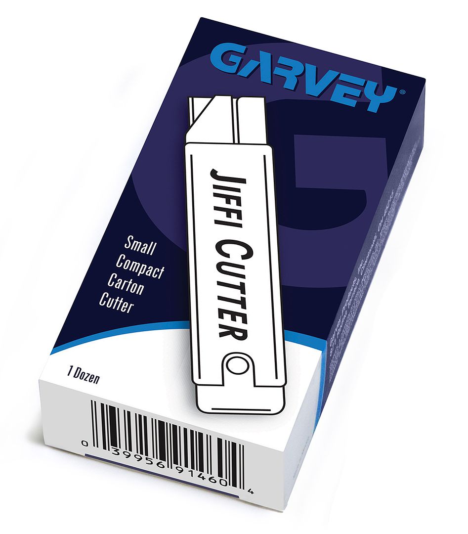 Garvey Jiffi Single-Edge Safety Carton and Box Knife Cutter, Metal, Retractable , 4.15" x 2.06" Knife Size, 12 per pack