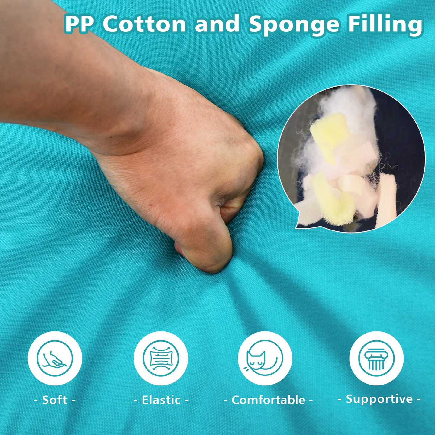 Patio Chair Cushion Set With Seat and Back Cushions Water Resistant Polyester