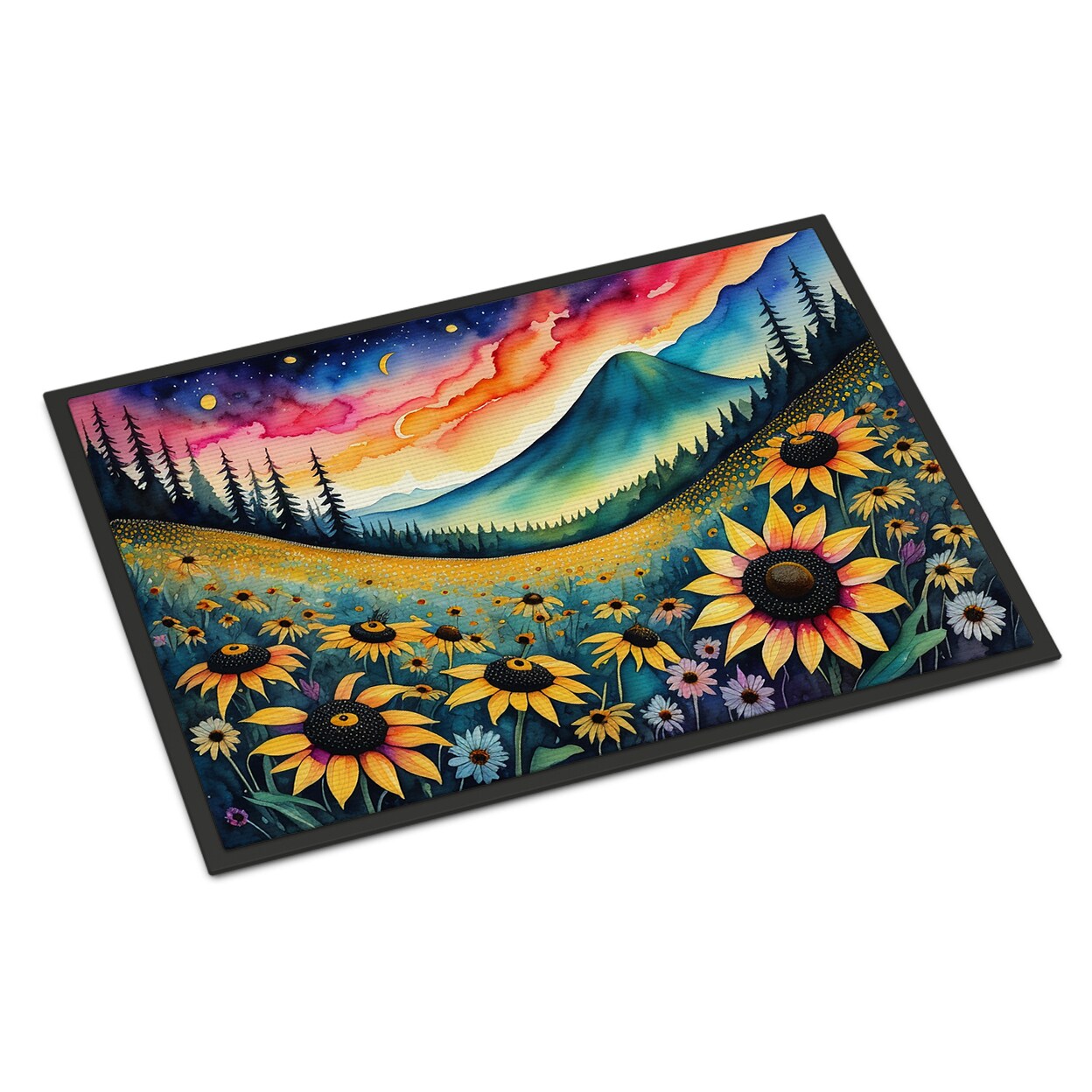 Caroline's Treasures Black-eyed Susans in Color Indoor or Outdoor Mat 24x36