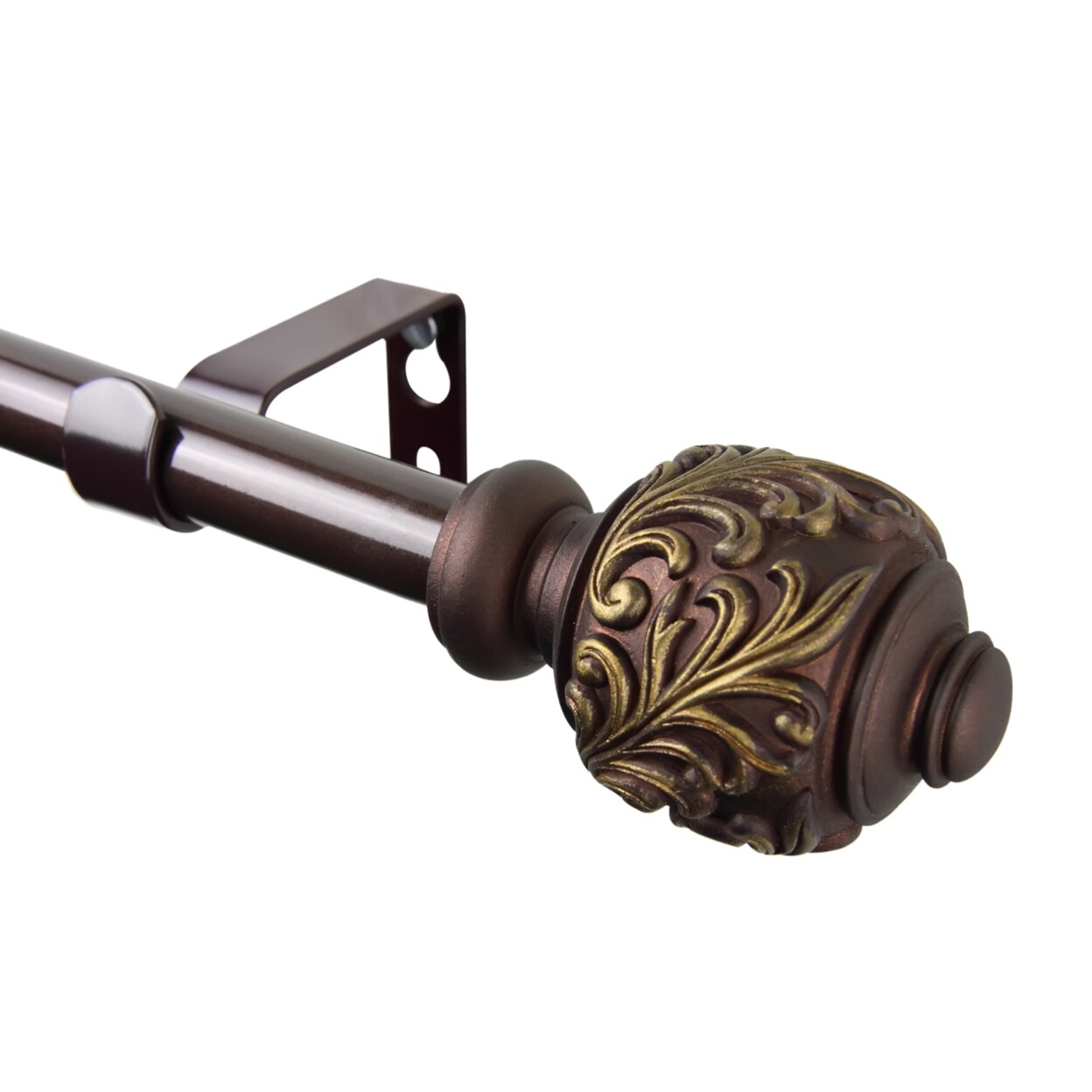 Rod Desyne Home Window Decorative Tilly Curtain Rod 84-120 inch - Cocoa