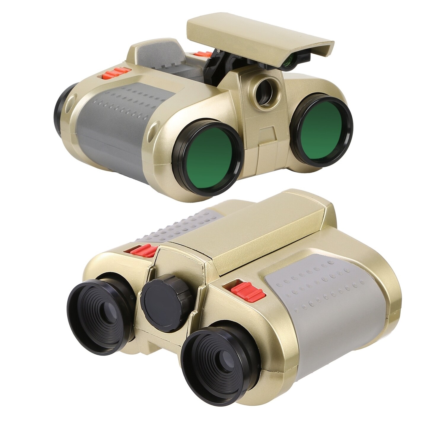 Kids Binoculars With Led Light 4X Magnification Portable Neck Strap Outdoor Fun