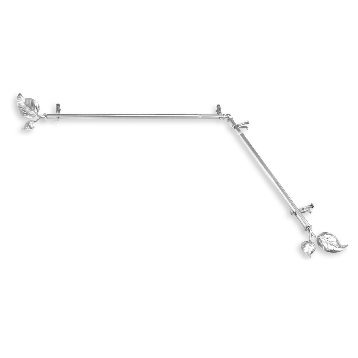 Rod Desyne   Ivy 13 by 16&#x22; Corner Window Curtain Rod - Satin Nickel