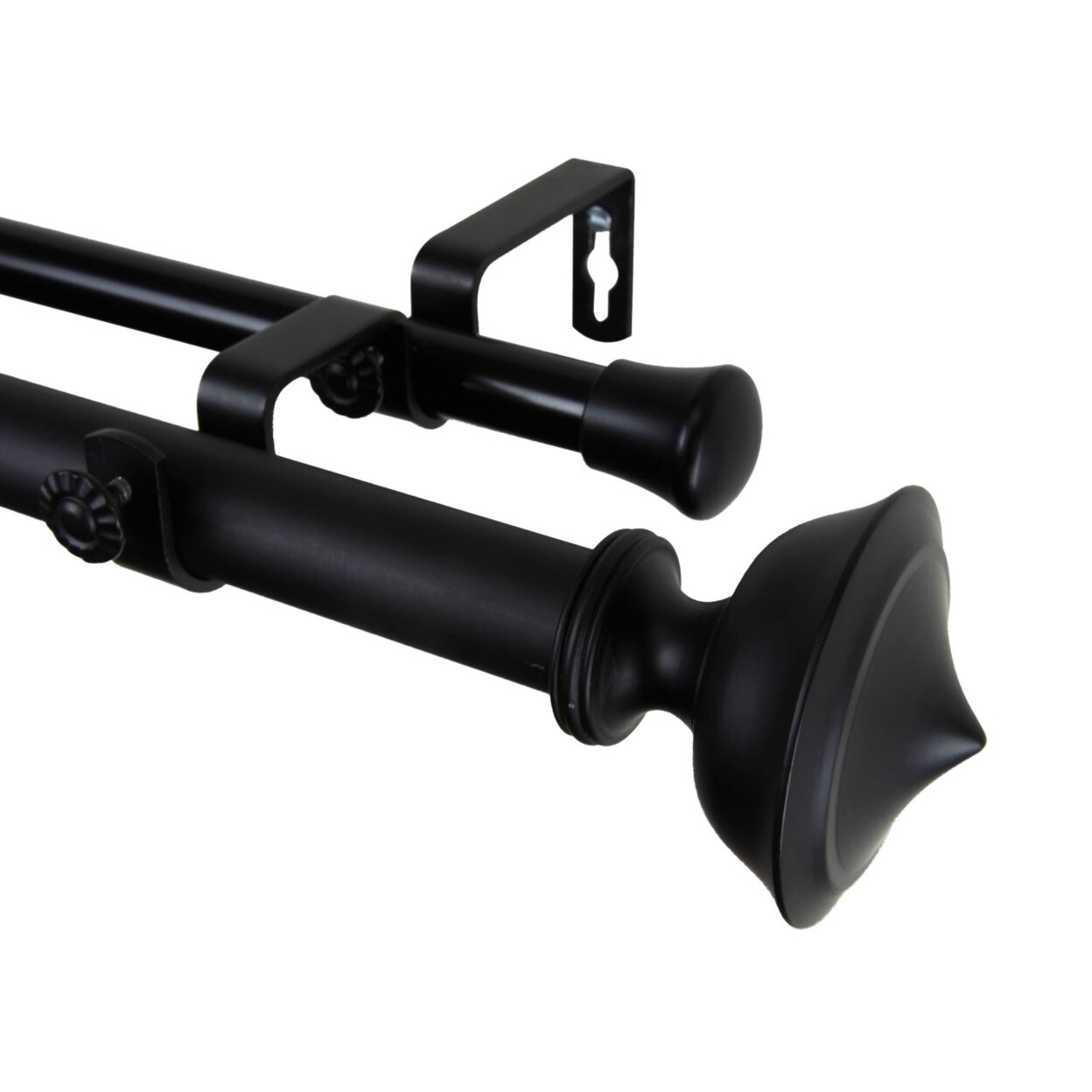 Rod Desyne Leopold Double Curtain Rod 28-48 inch - Black