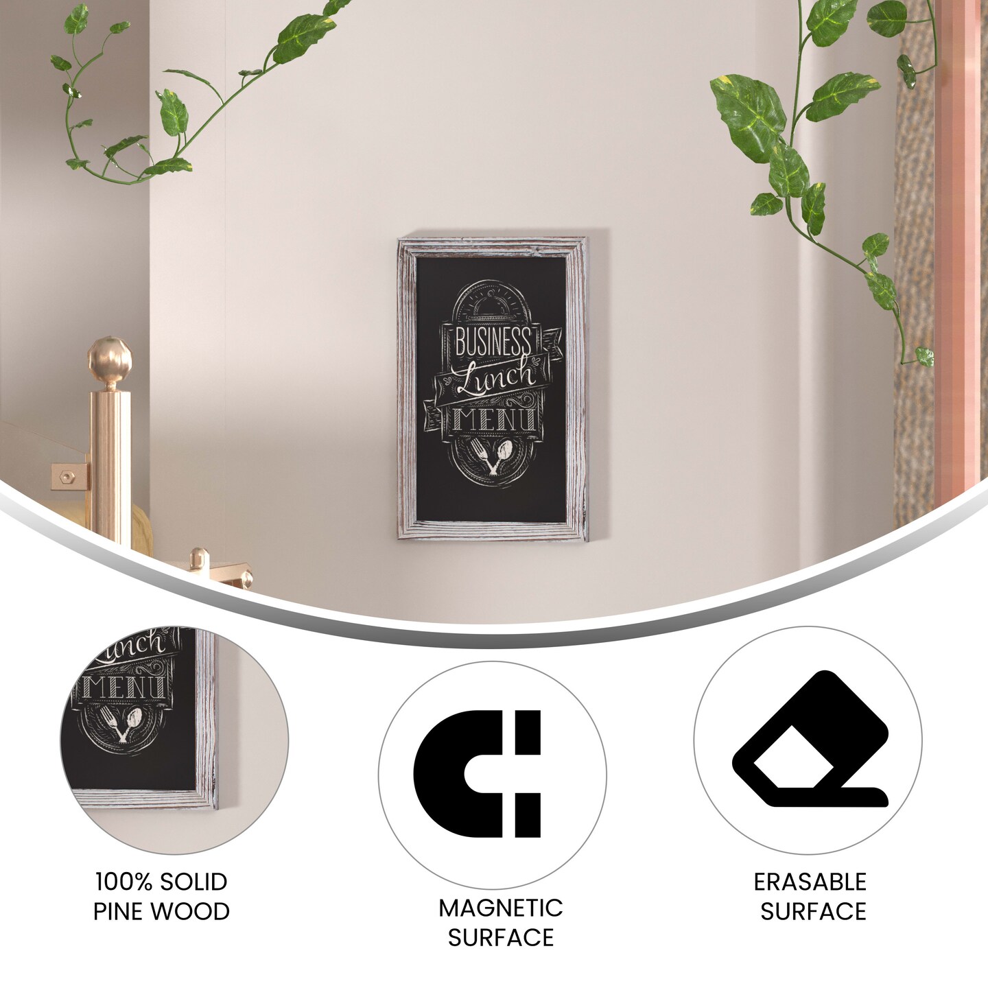 Merrick Lane Magda Set of 10 Wall Mount Magnetic Chalkboards