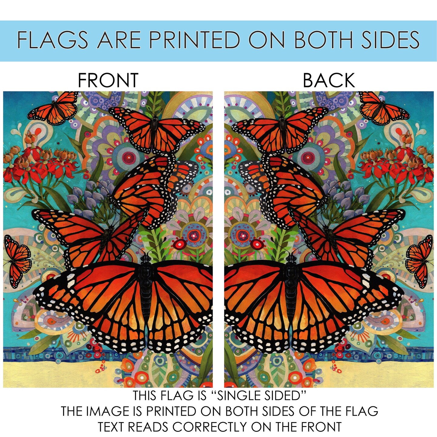 Monarch Madness Decorative Butterfly Flag