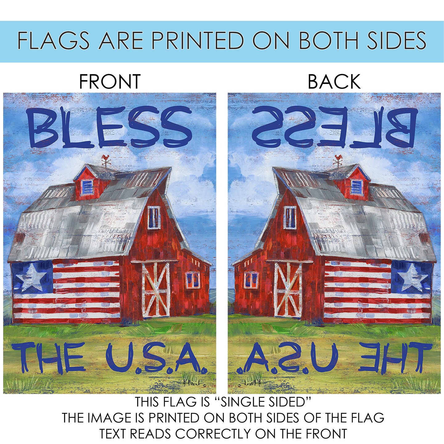 Americana Barn Decorative Patriotic Flag
