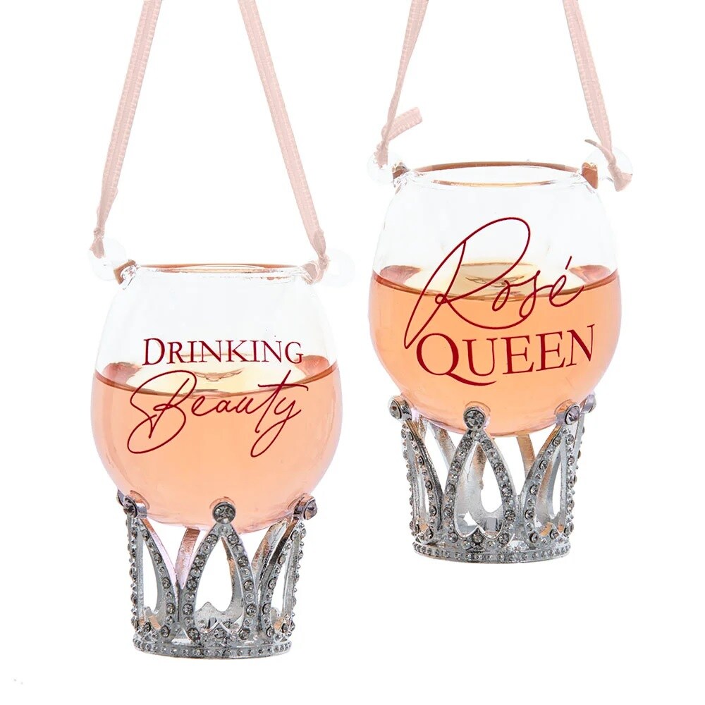 KSA Pack of 12 Silver and Beige Wine with Crown Christmas Ornaments 3&#x22;