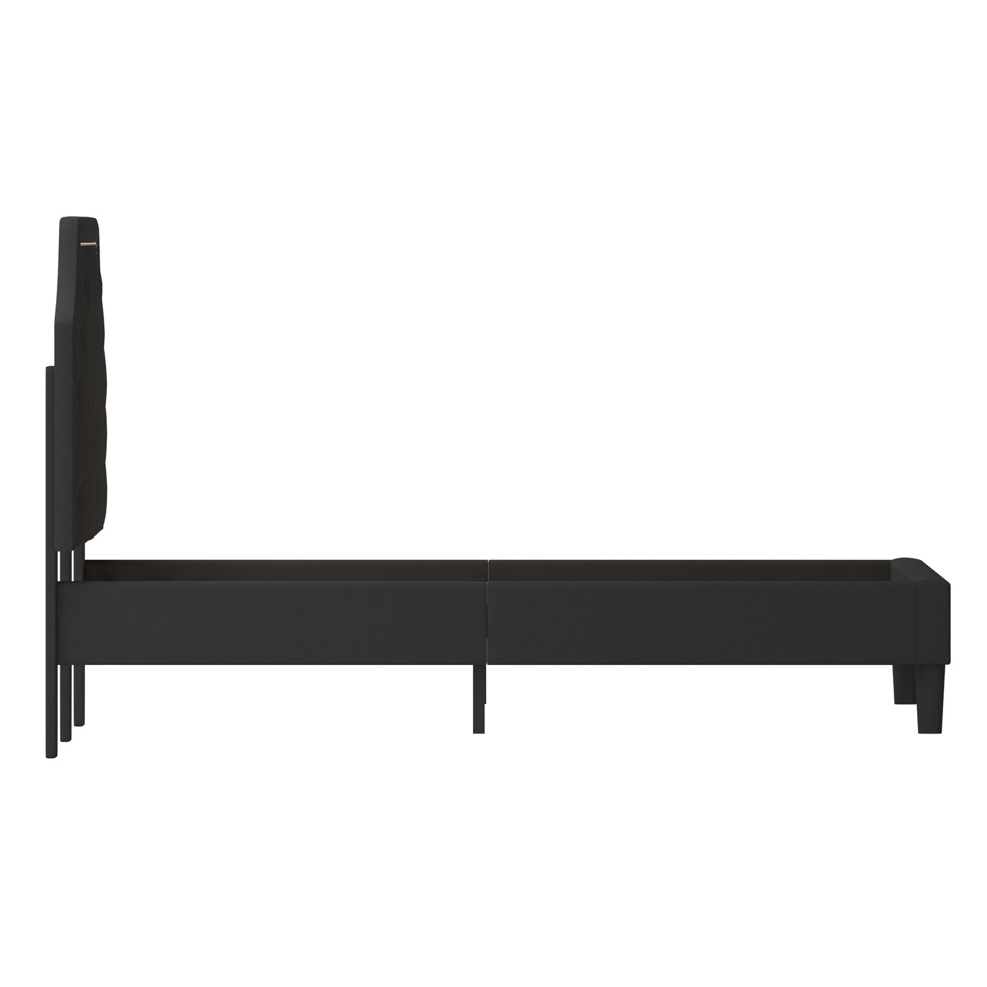 Merrick Lane Provence Platform Bed with Slatted Support Contemporary Tufted Upholstery with Accent Nail Trim