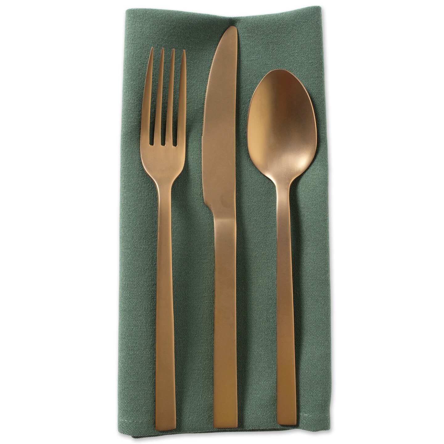 CC Home Furnishings Set of 6 Dark Green Square Cloth Napkins 20&#x22;