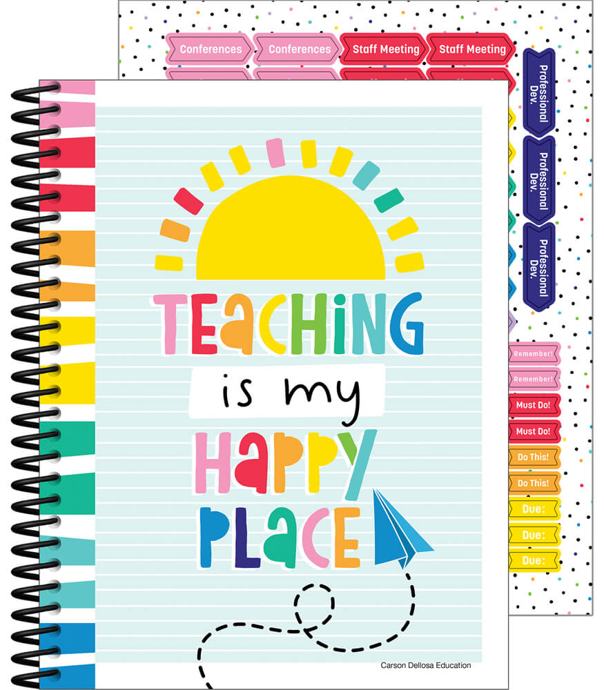 Carson Dellosa Teacher Planner, Undated Weekly & Monthly Planner, Lesson Plan Book With Checklists, Planner Stickers for Classroom or Homeschool (8 in. x 11 in.)