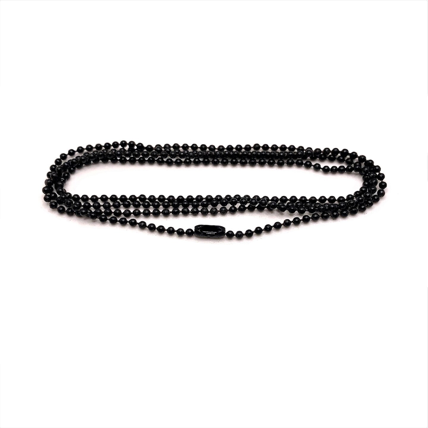 10 or 50 Pieces: 23&#x22; Black 1.5 mm Ball Chain Pre-Made Necklaces