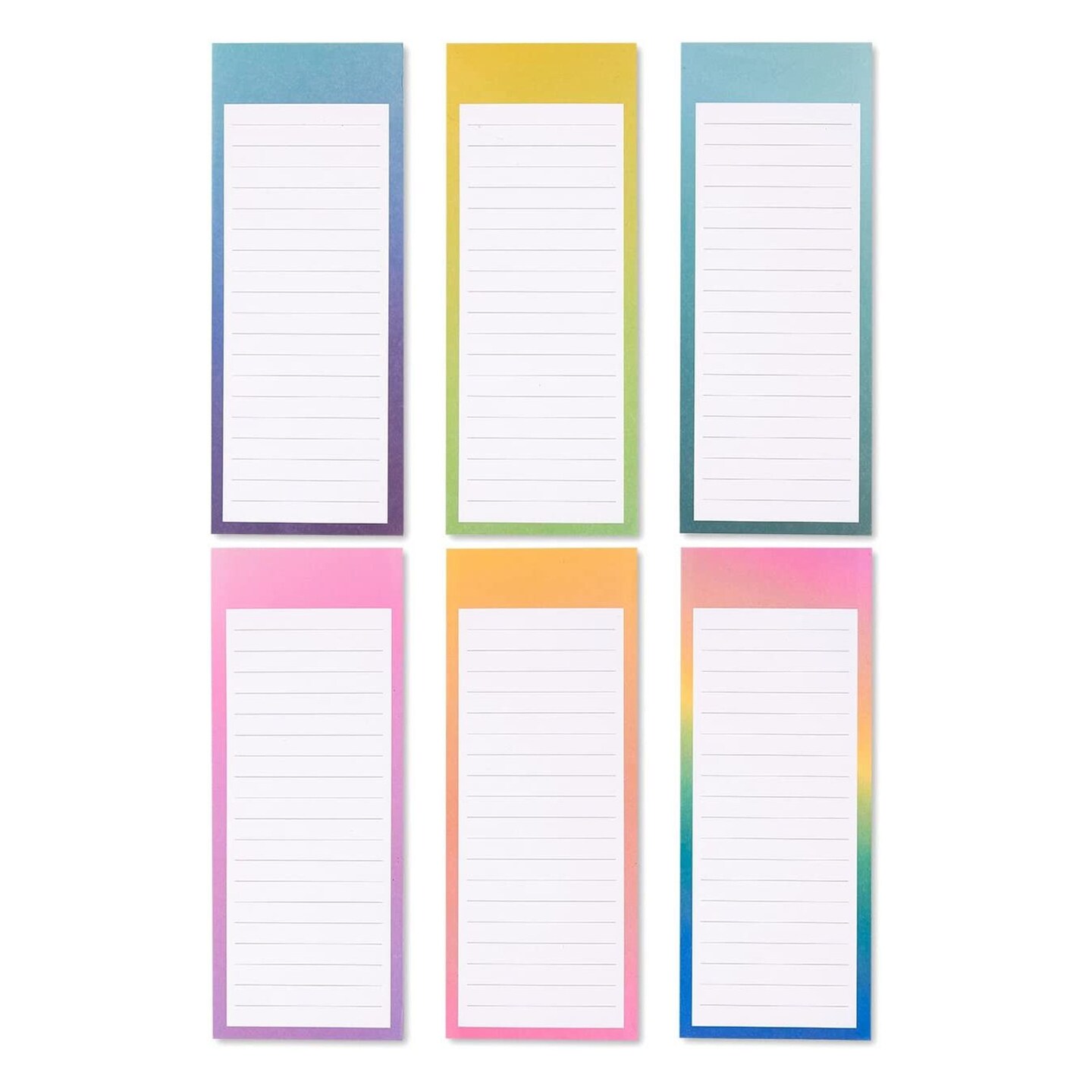 12 Pack Magnetic Notepads for Fridge, Lined To Do Memos List, Watercolor Design (3.5x9 Inches, 60 Sheets Each)