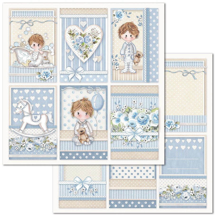 STAMPERIA DOUBLE-SIDED PAPER PAD 12X12- LITTLE BOY (10 SHEETS) -  Scrapbooking and Paper Crafts