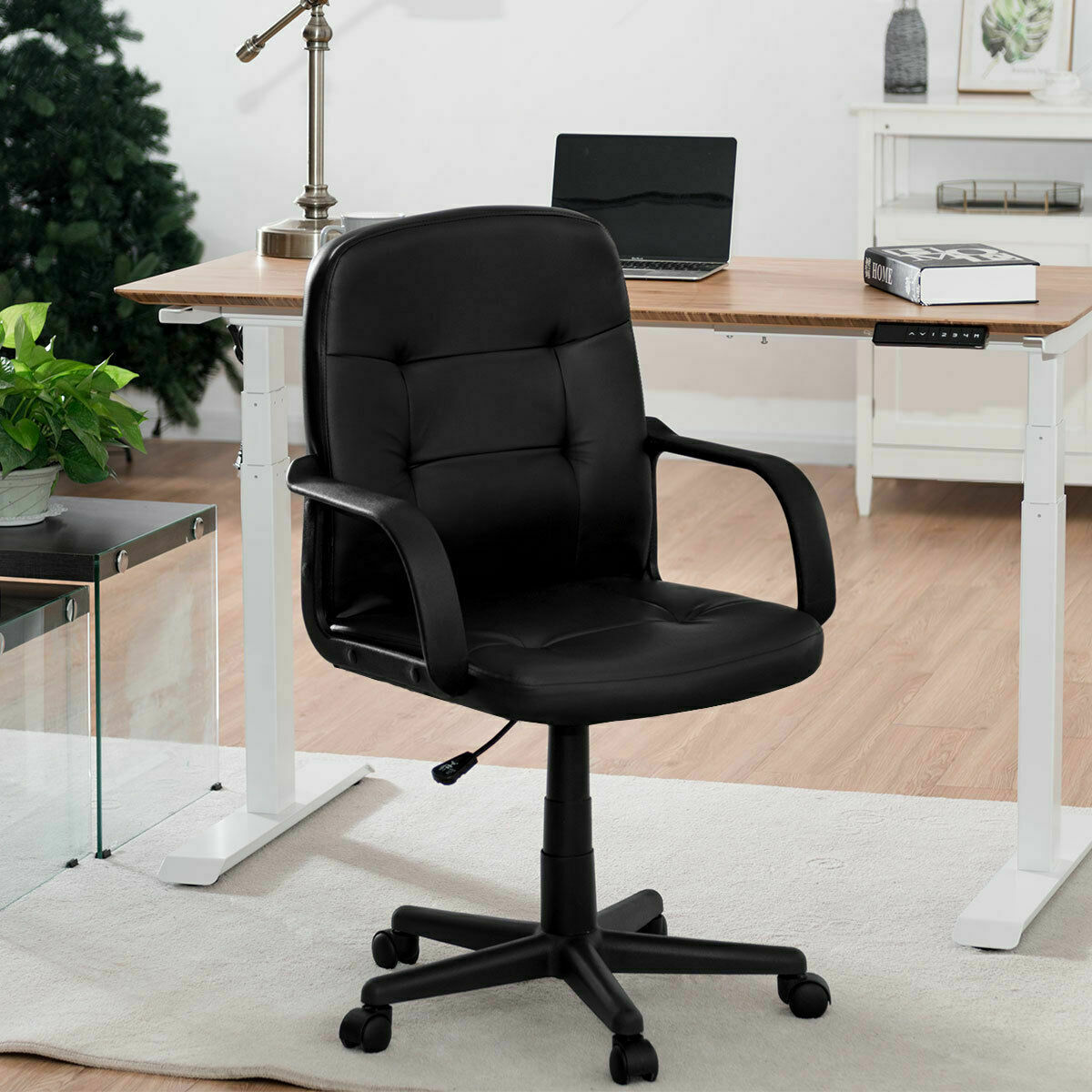 Costway Ergonomic Mid-Back Executive Office Swivel Computer Desk Chair New