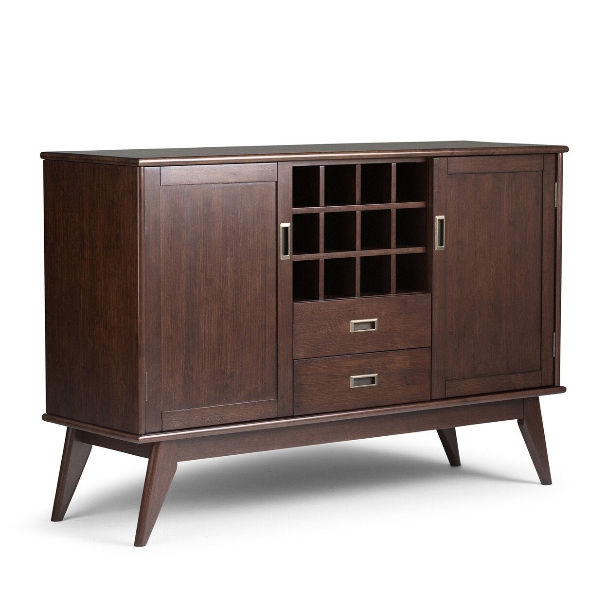 Buffeet Platform Simplihome Buffet Draper, Color: Medium Auburn Brown, Size: Drawers ...
