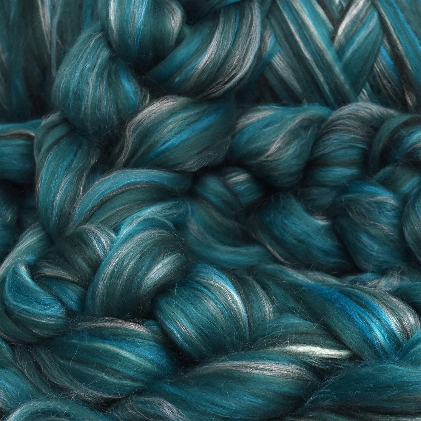 Merino Silk Luxe Tonal Designer Blend. Superfine Merino, Mulberry Silk, Tussah Silk. Top Roving for Spinning or Felting.
