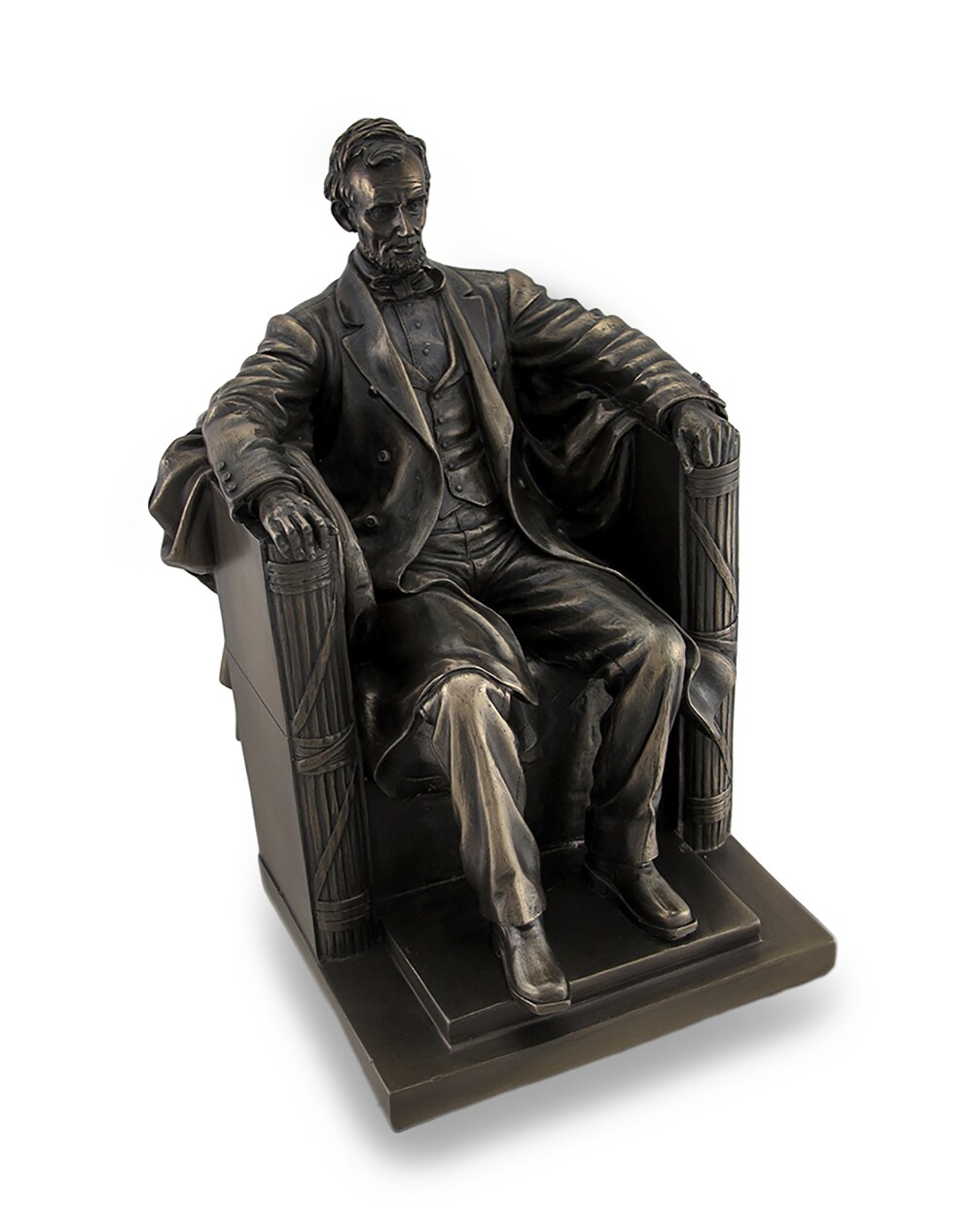Seated Abraham Lincoln Bronzed Historical Sculptural Statue