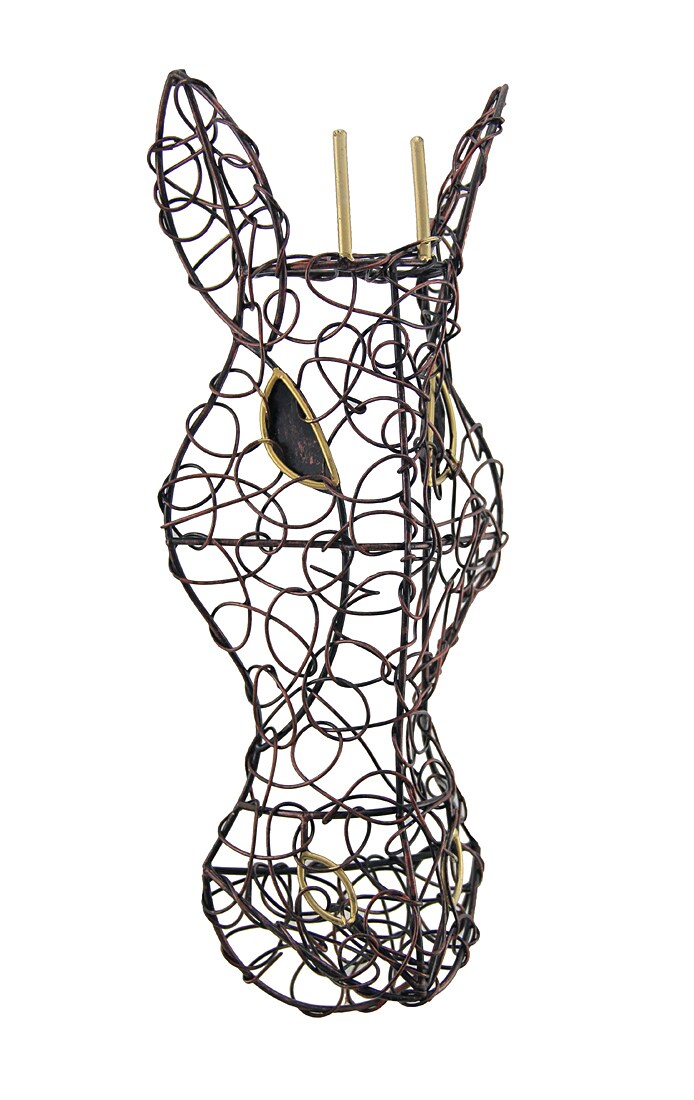 Copper Finish Looped Metal Giraffe Head Wall Hanging 11 1/2 Inches High