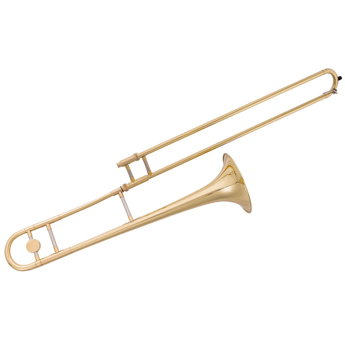 Gymax B Flat Trombone Gold Brass with Mouthpiece Case Gloves for Beginners Students